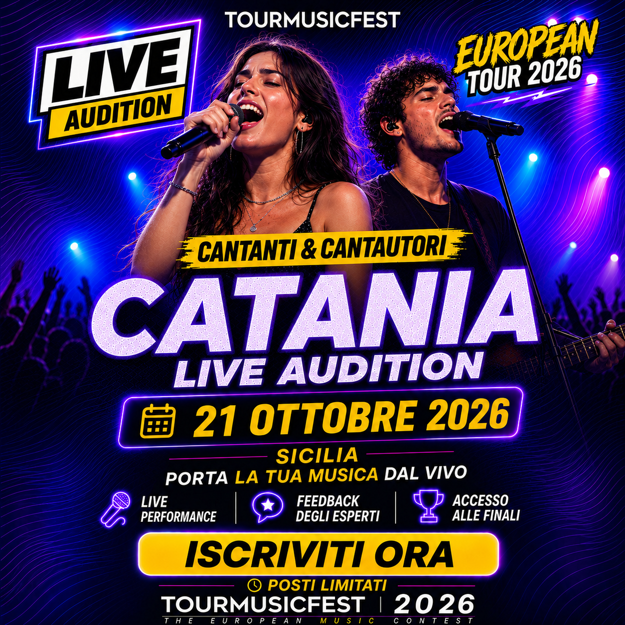 Tour Music Fest Facebook ad: Canti? Casting a Catania