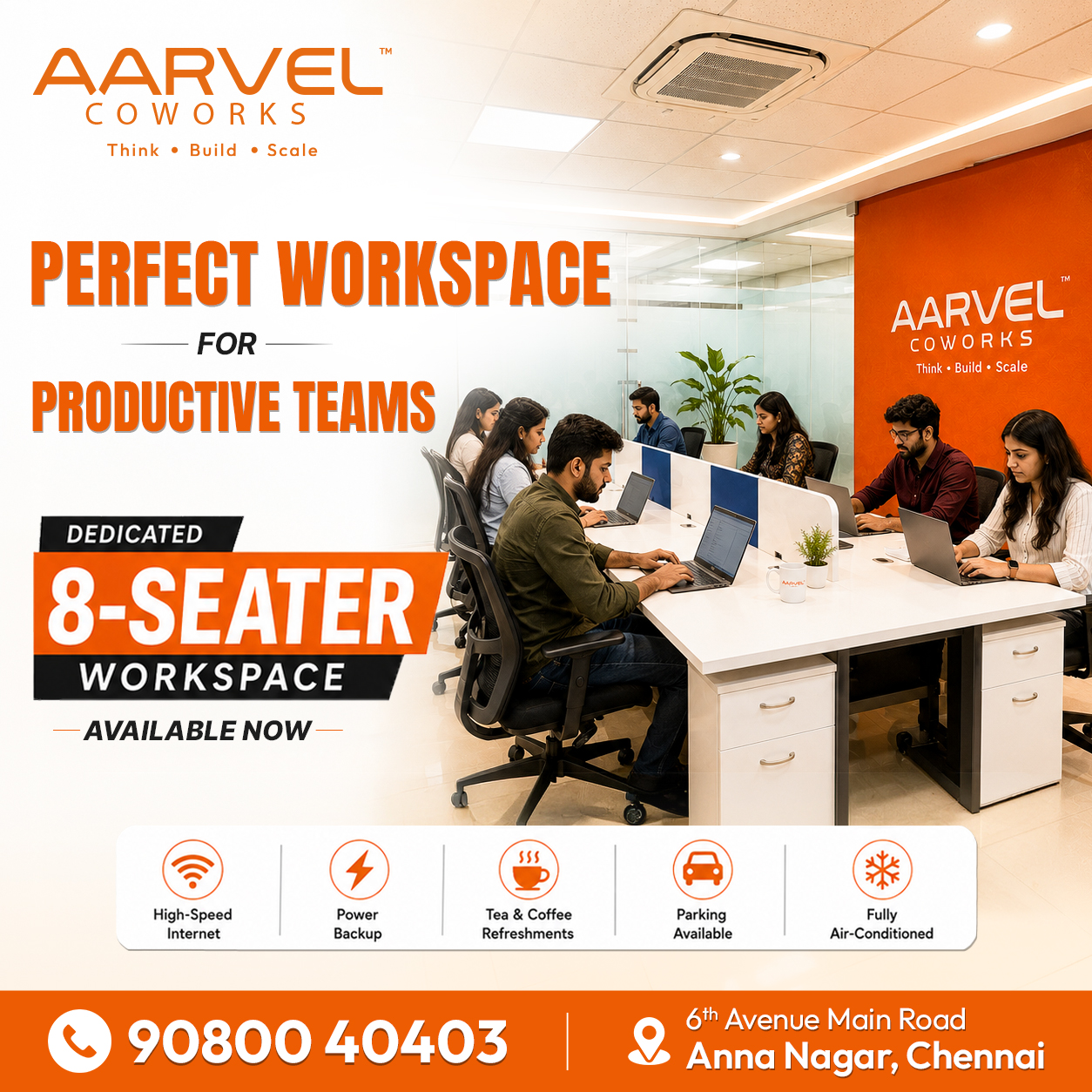 Aarvel Coworks, Chennai Facebook ad: Looking for the perfect workspace for your growing…
