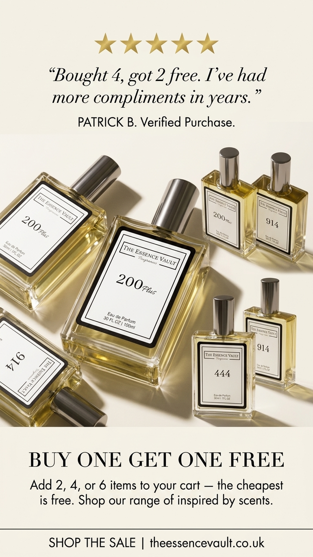 The Essence Vault Facebook ad from Mar 26, 2026