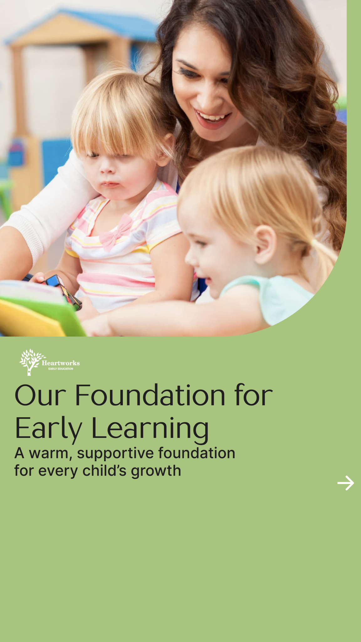 Heartworks Preschools Facebook ad: Your child’s natural curiosity is powerful.