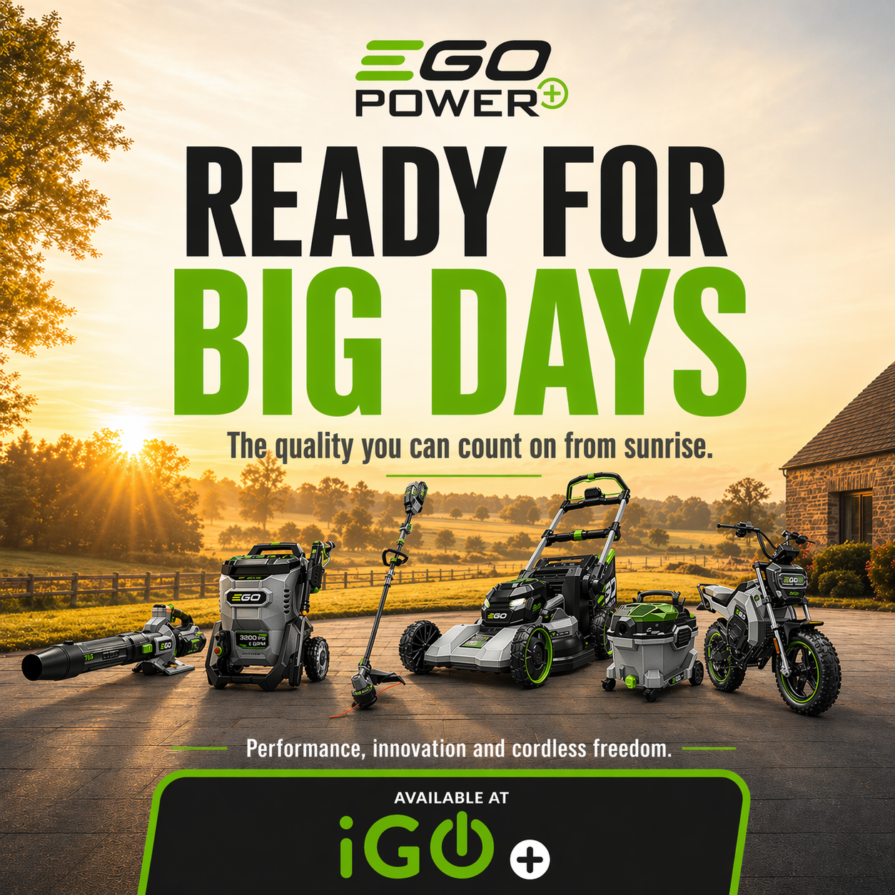 IGO+ Facebook ad: Shop reliable outdoor power equipment, parts and…
