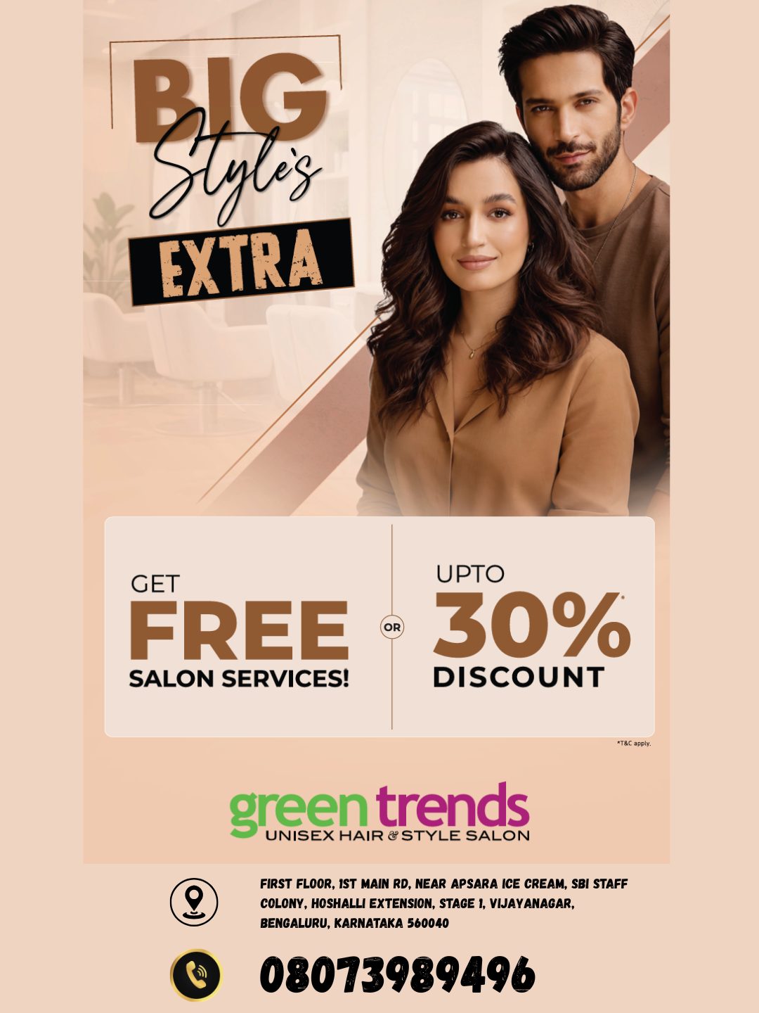 Green Trends - Unisex Hair & Style Salon - Vijayanagar Facebook ad