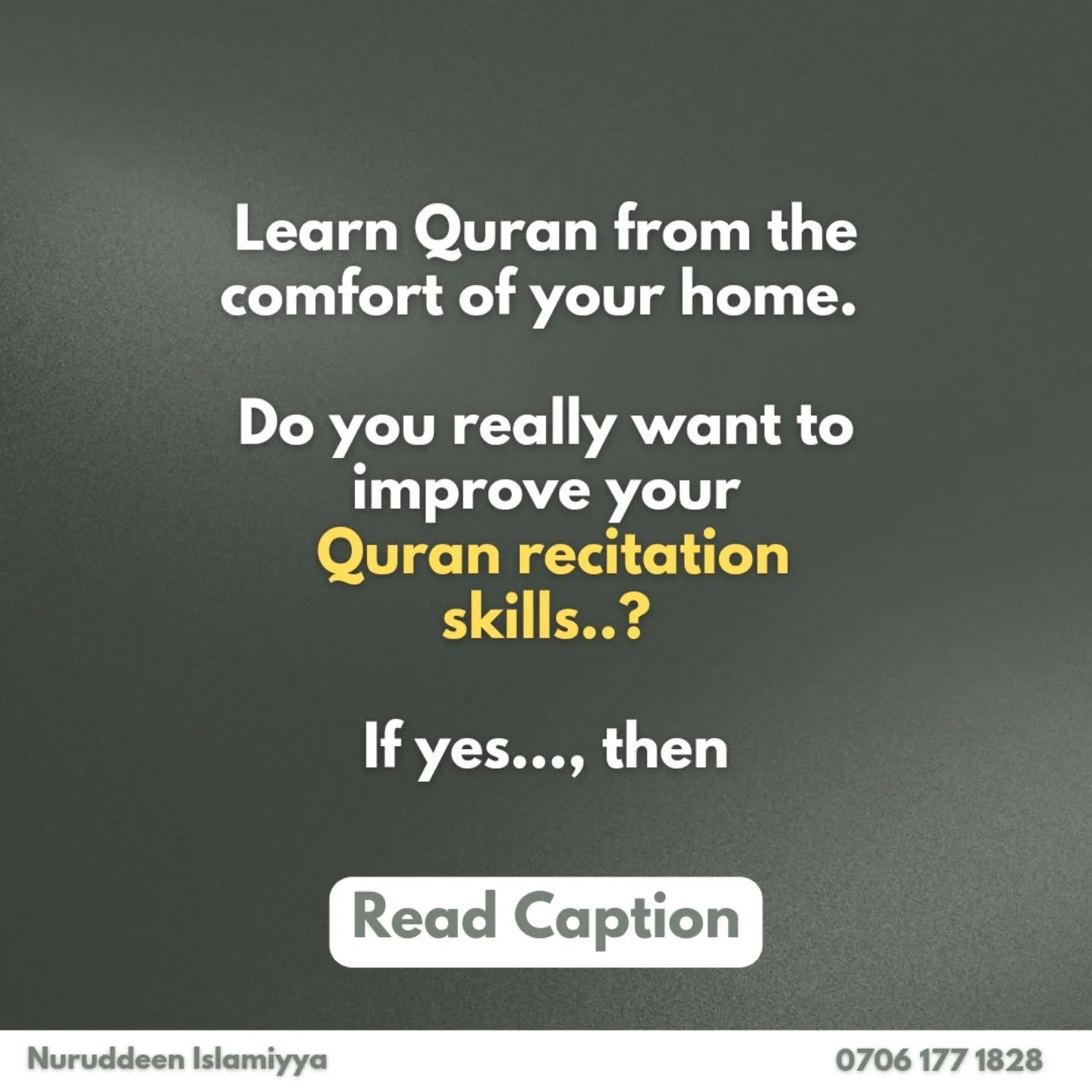 Nuruddeen Islamiyya Facebook ad: @nuruddeenislaamiyya