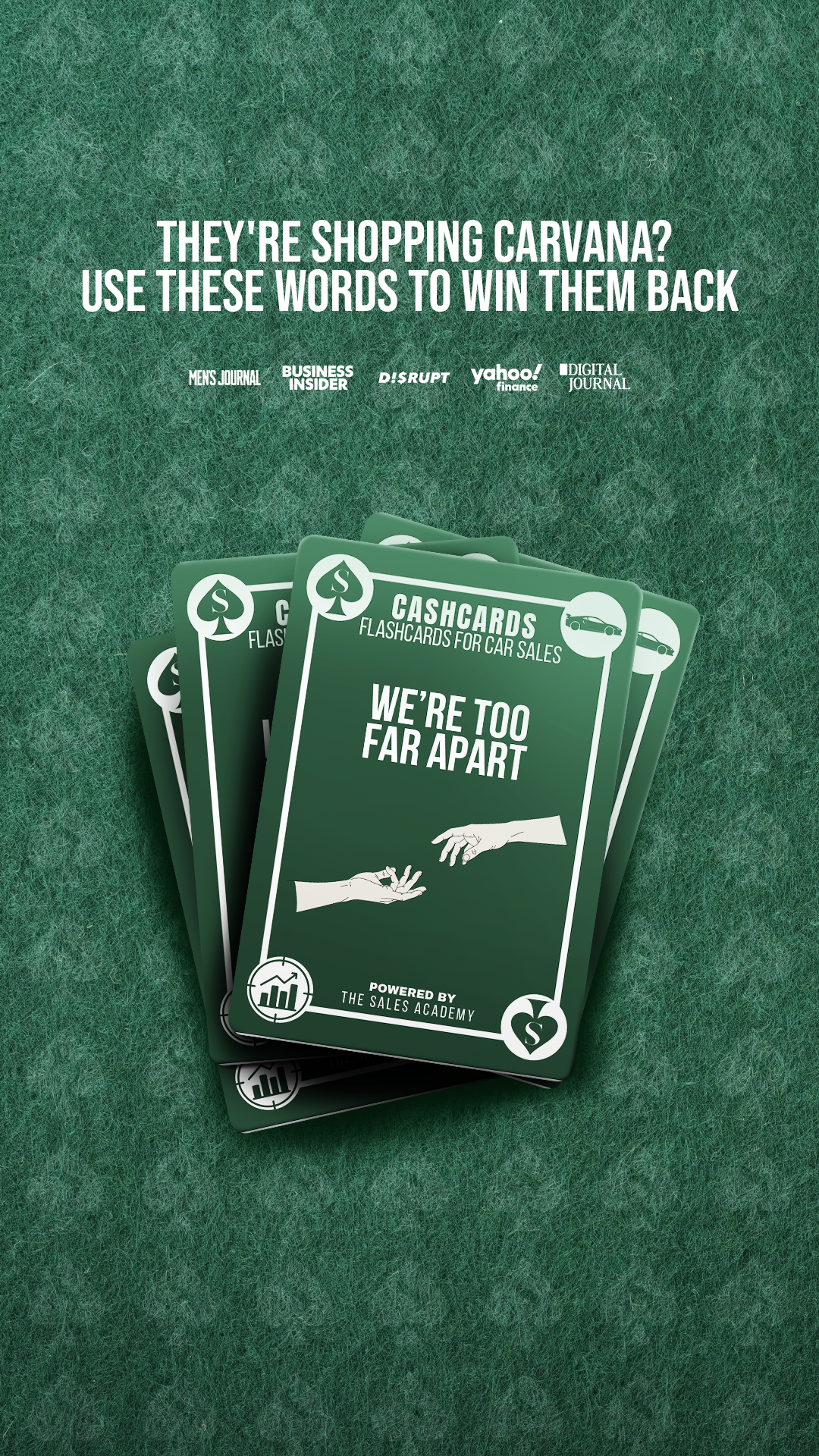 Jordan Stupar Facebook ad: Cashcards for Car Sales beat the Carvana shopper.