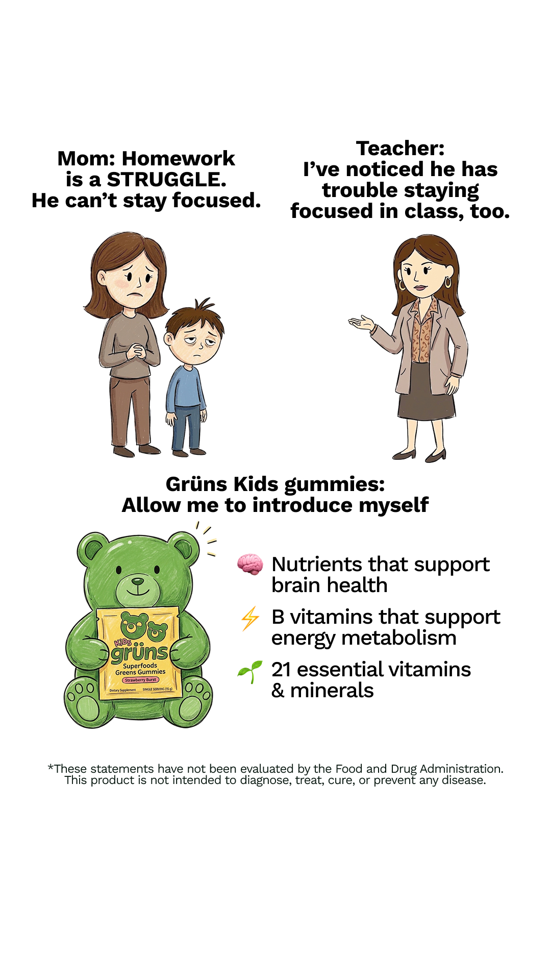Grüns Kids Facebook ad