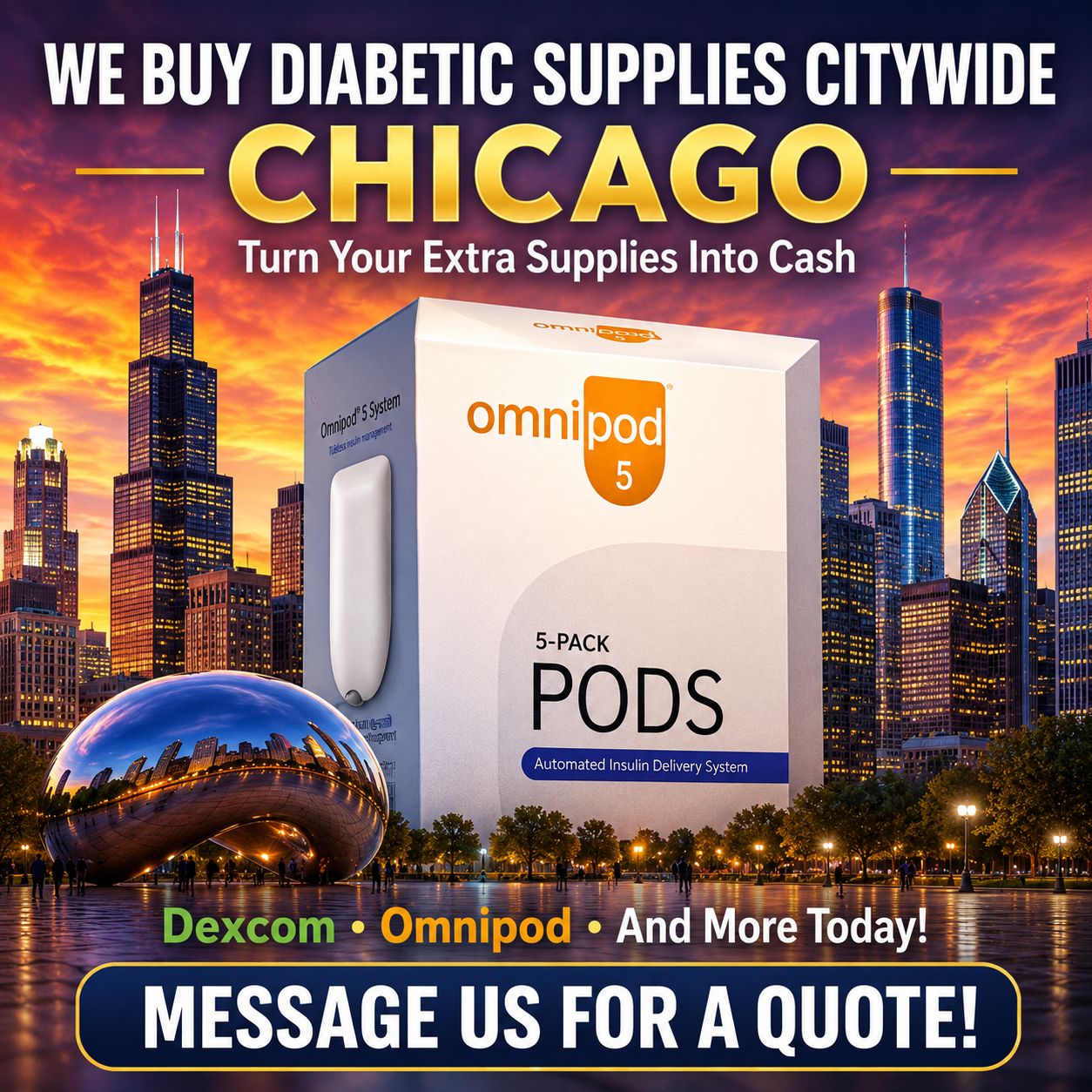 Chicago Cash for Diabetic Supplies Facebook ad