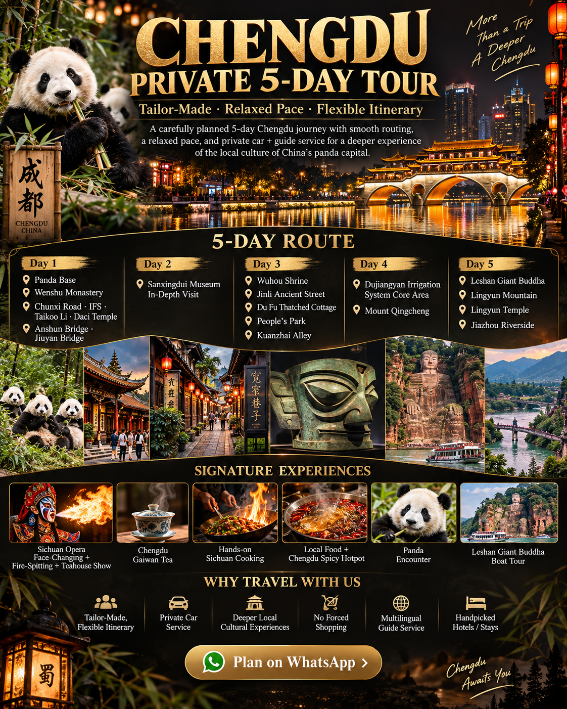 Panda Guide Private Tours Facebook ad: Customize Your 5-Day Chengdu Trip