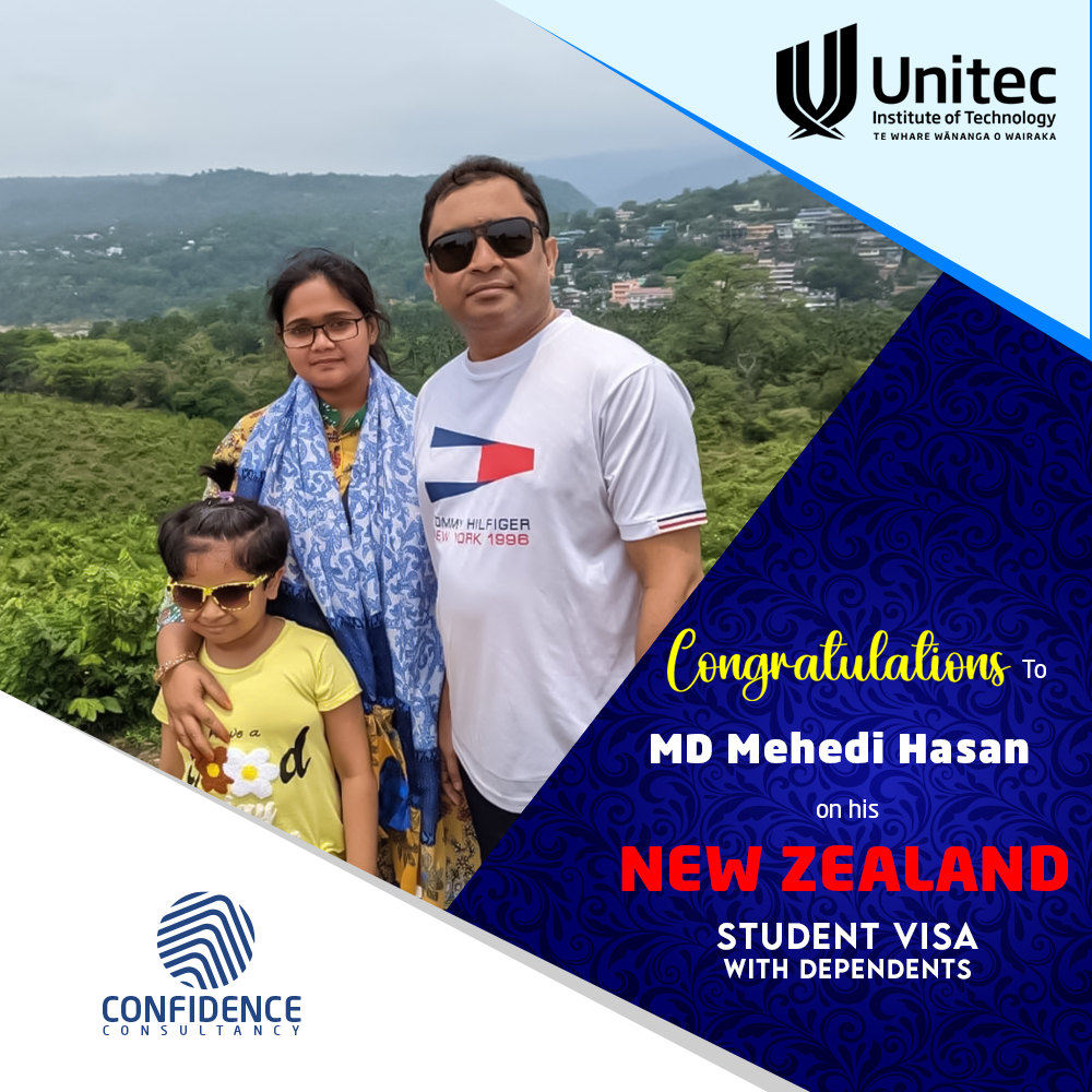 Confidence Consultancy Facebook ad: Congratulations to Md Mehedi Hasan for obtaining New…