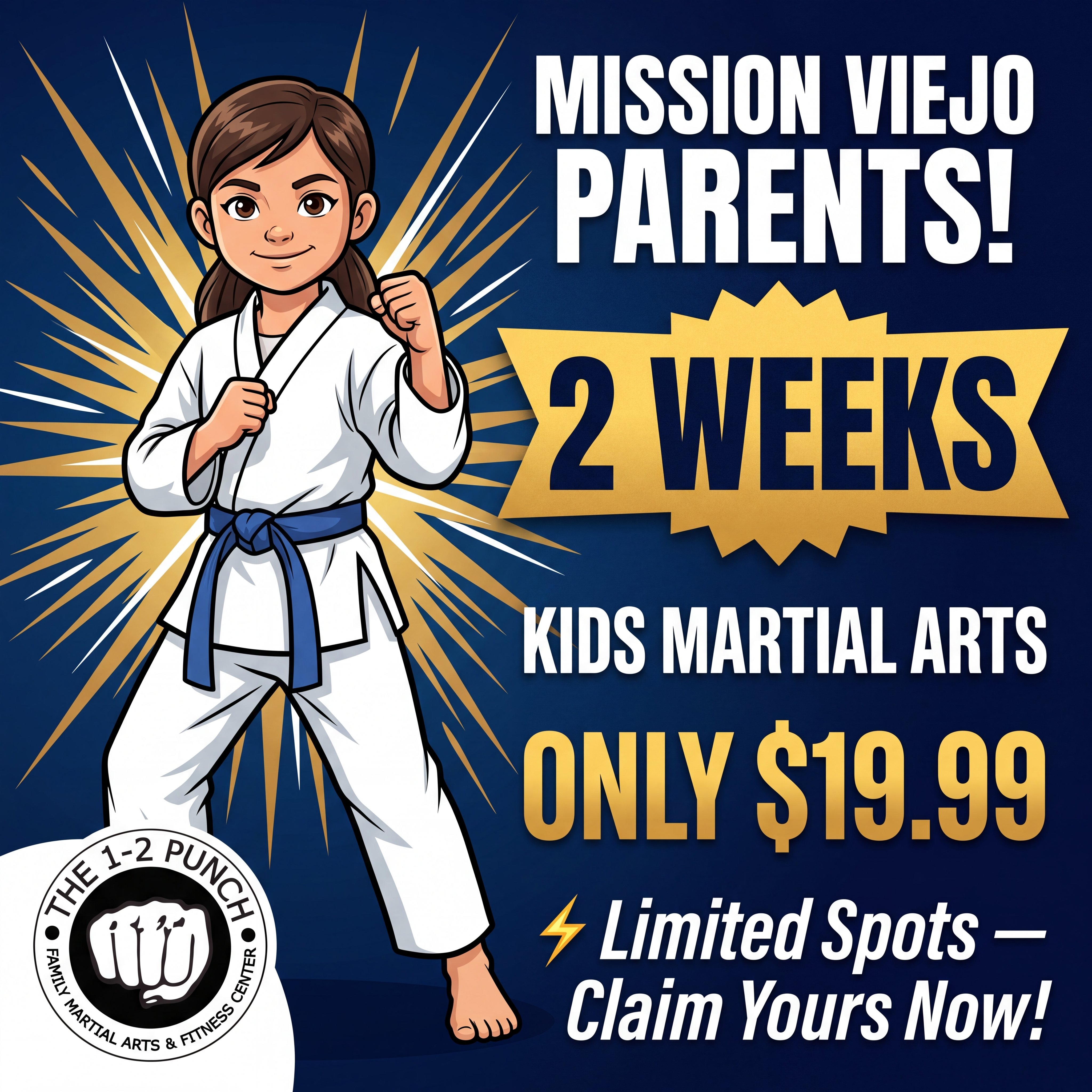 The 1-2 Punch Family Martial Arts & Fitness Center Facebook ad