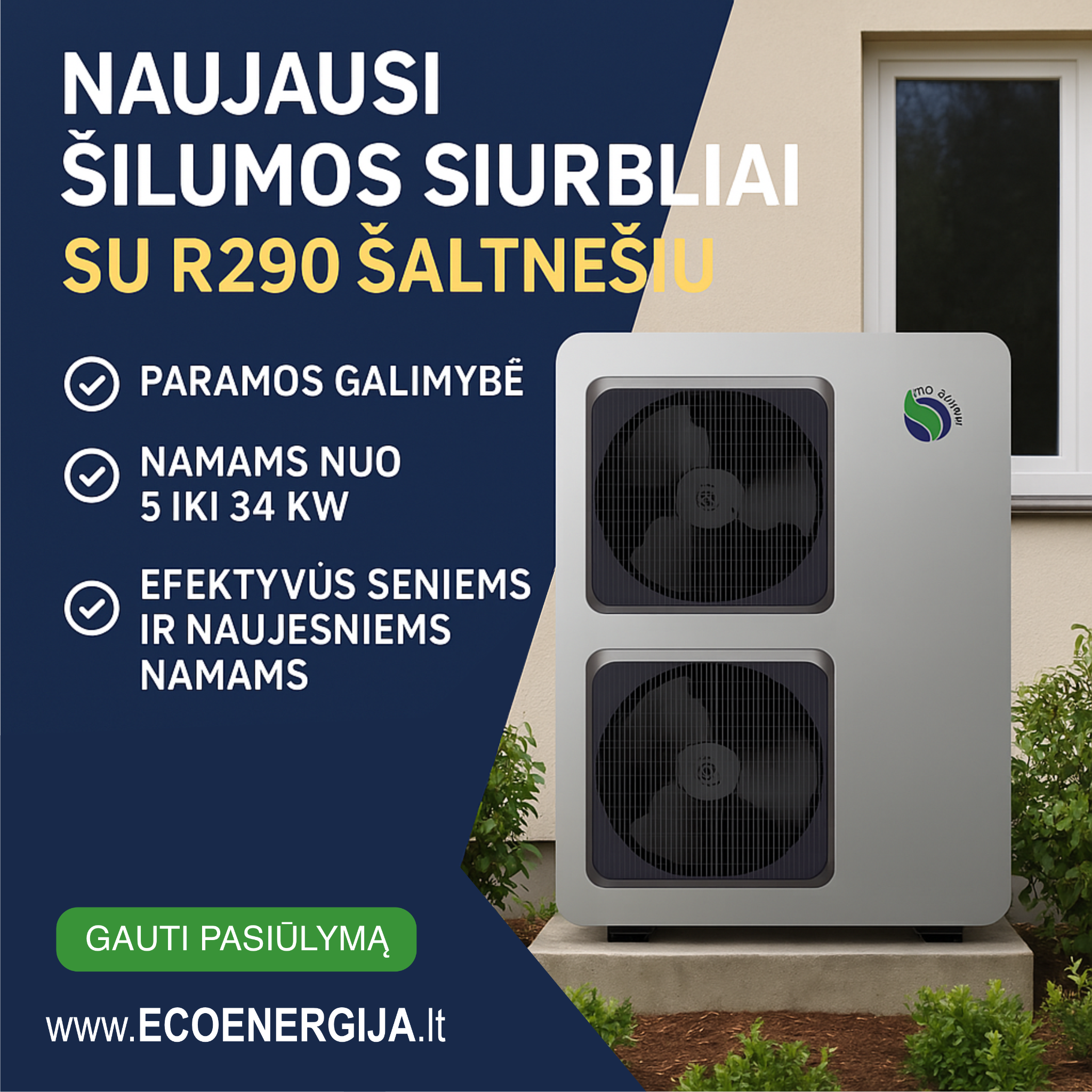 ECO Energija - oras / vanduo šilumos siurbliai Facebook ad