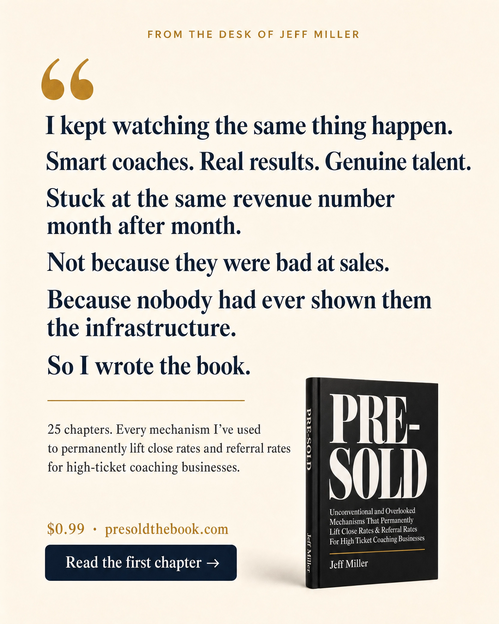 Jeff Miller - Online Business Coach Facebook ad
