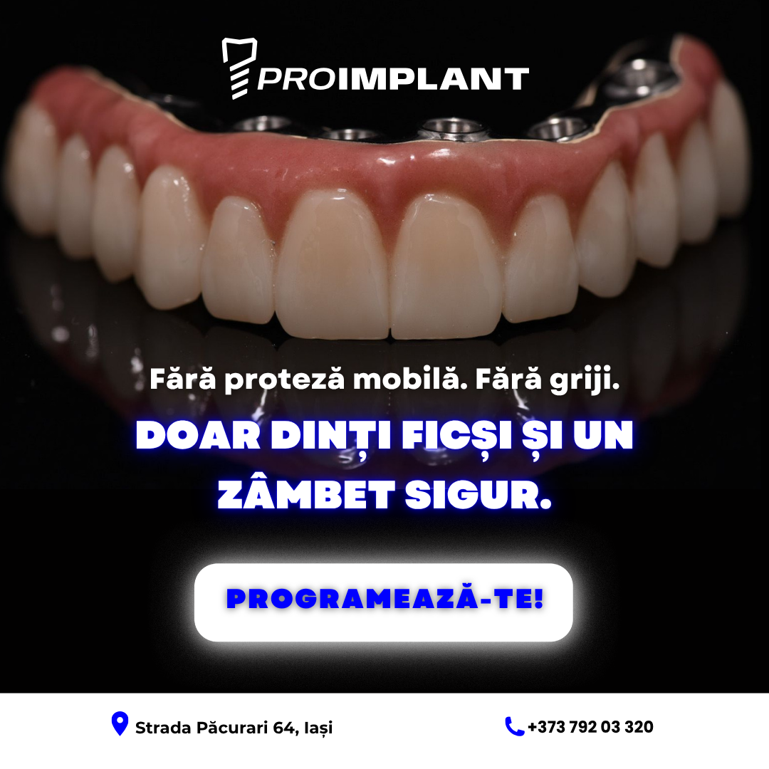 Cabinet Stomatologic PRO Implant Iași Facebook ad: Dinți ficși: 9000 Lei / Arcadă