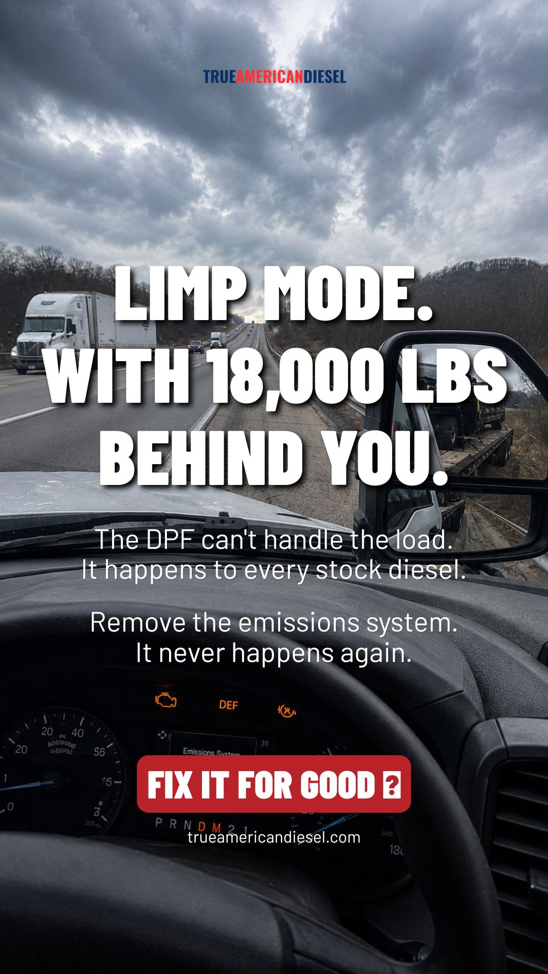 True American Diesel Facebook ad: Built to Pull. Not to Derate.