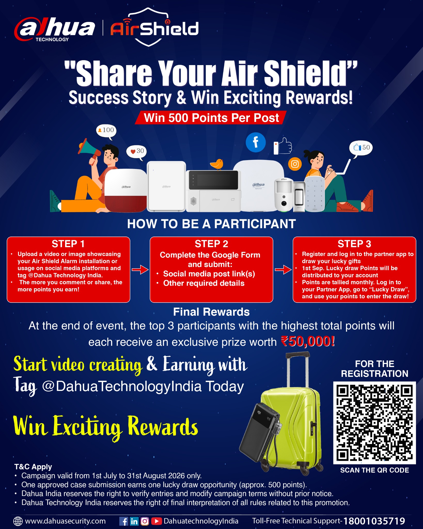 Dahua Technology India Facebook ad: Share Your Success with AirShield & Win Big!