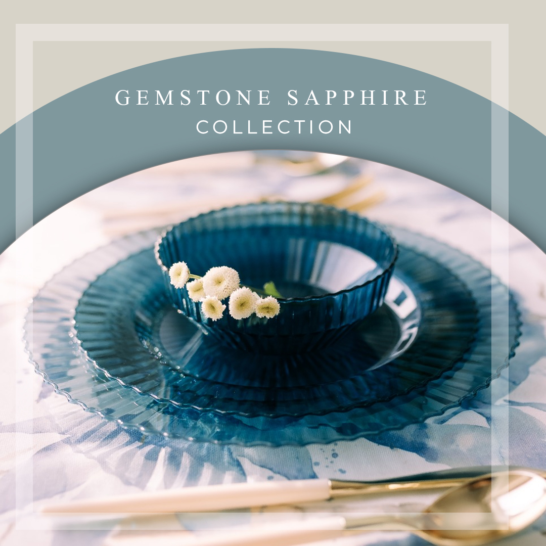 yomtovsettings.com Facebook ad: Introducing our Gemstone Collection, plates that sparkle…