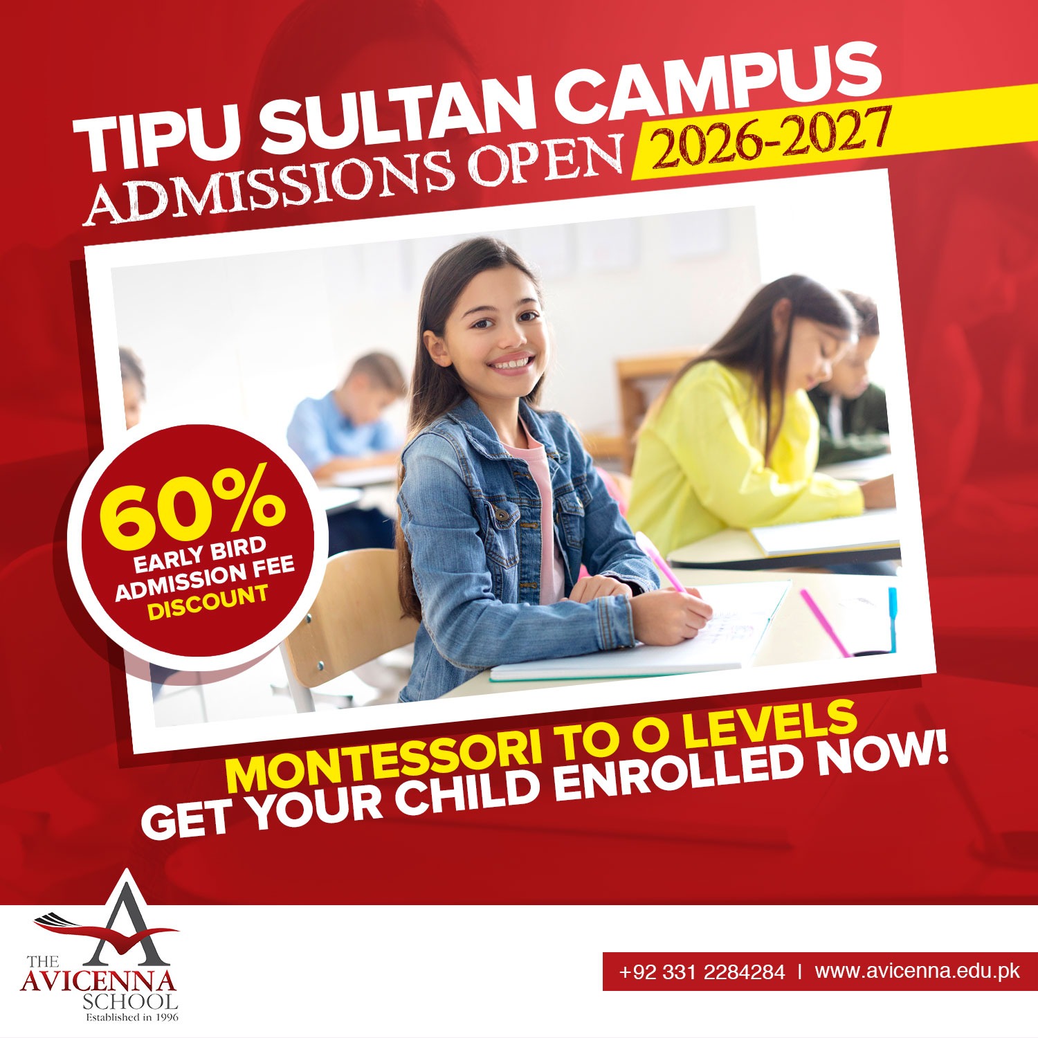 The Avicenna School Facebook ad from Apr 26, 2026