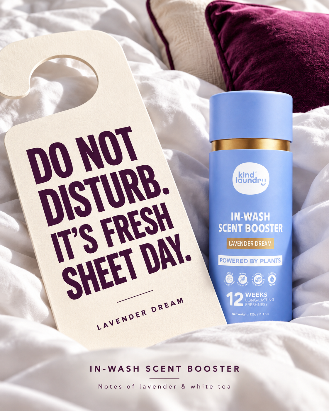 Kind Laundry Facebook ad: Lavender & Eucalyptus That Clings to Every Fiber
