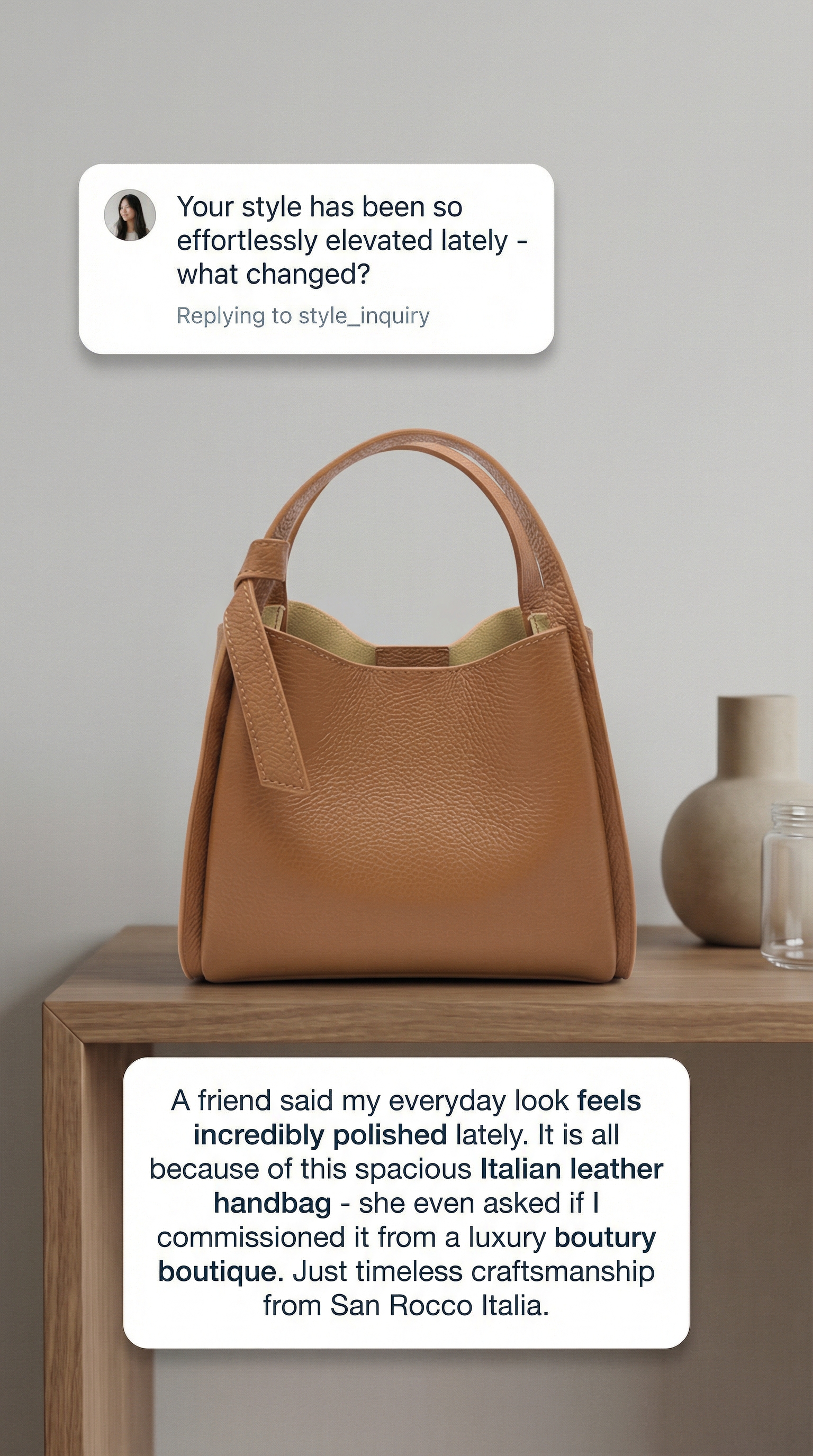 San Rocco Italia Facebook ad: Timeless Italian Leather Bags