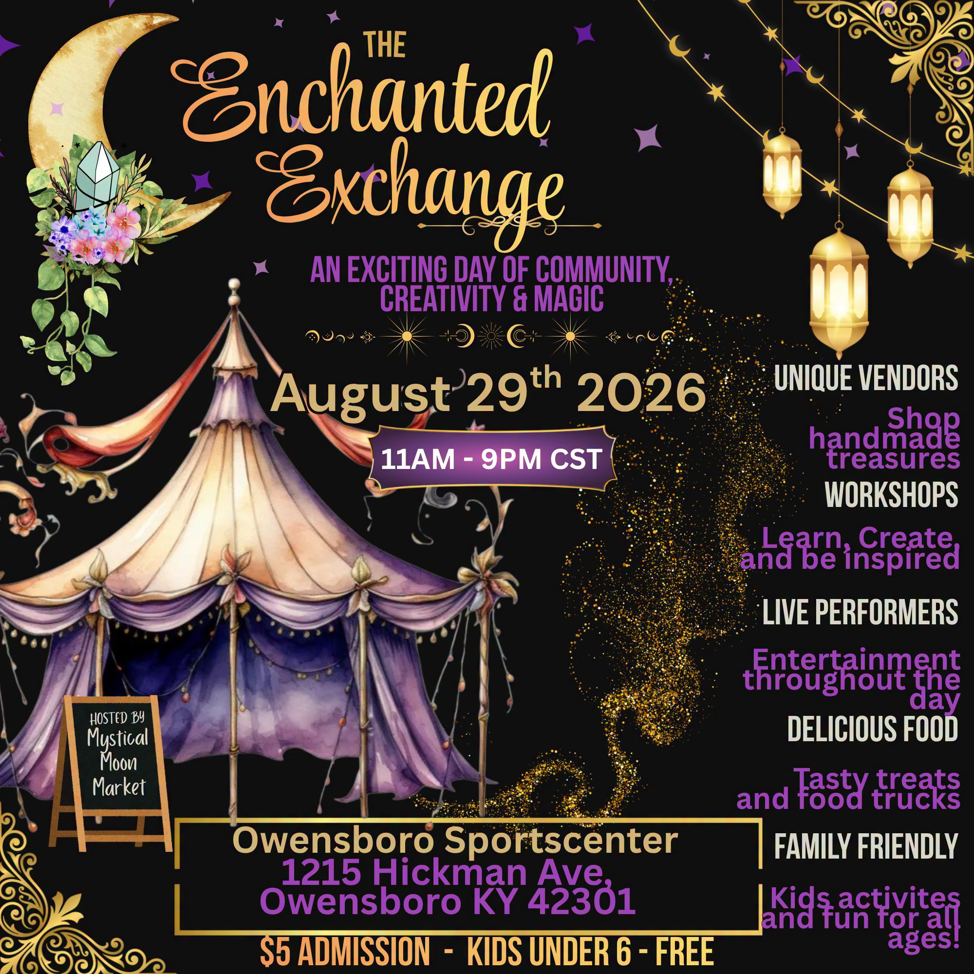 Mystical Moon Market Facebook ad: The Enchanted Exchange