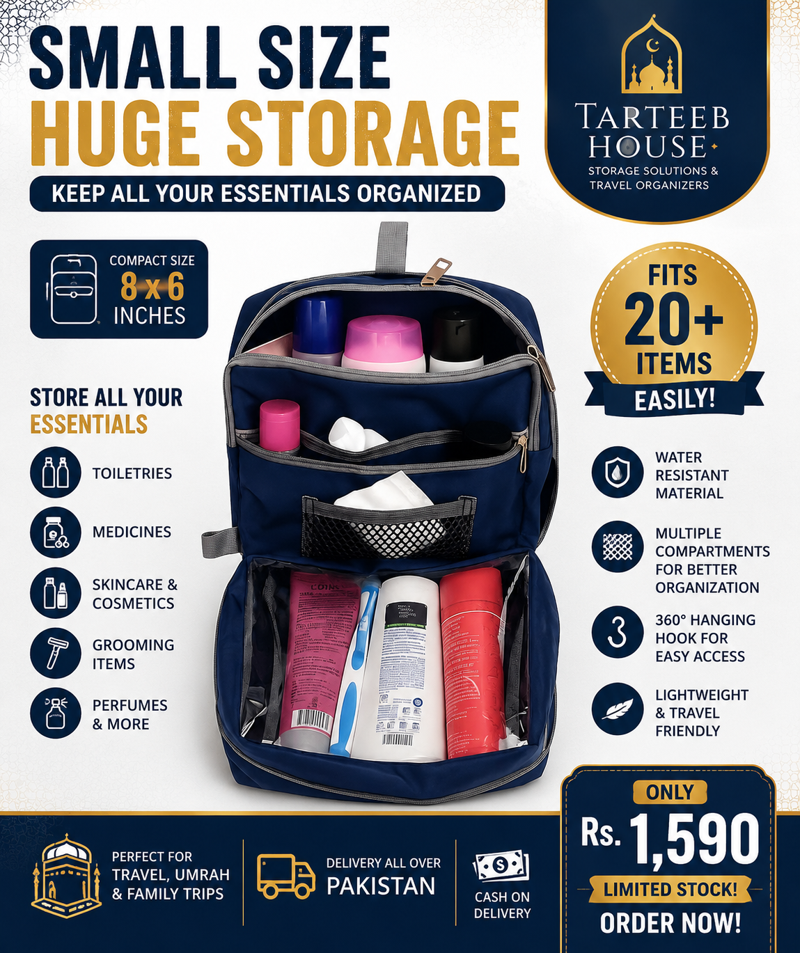 Tarteeb House Facebook ad: Travel Organized. Stress Less.