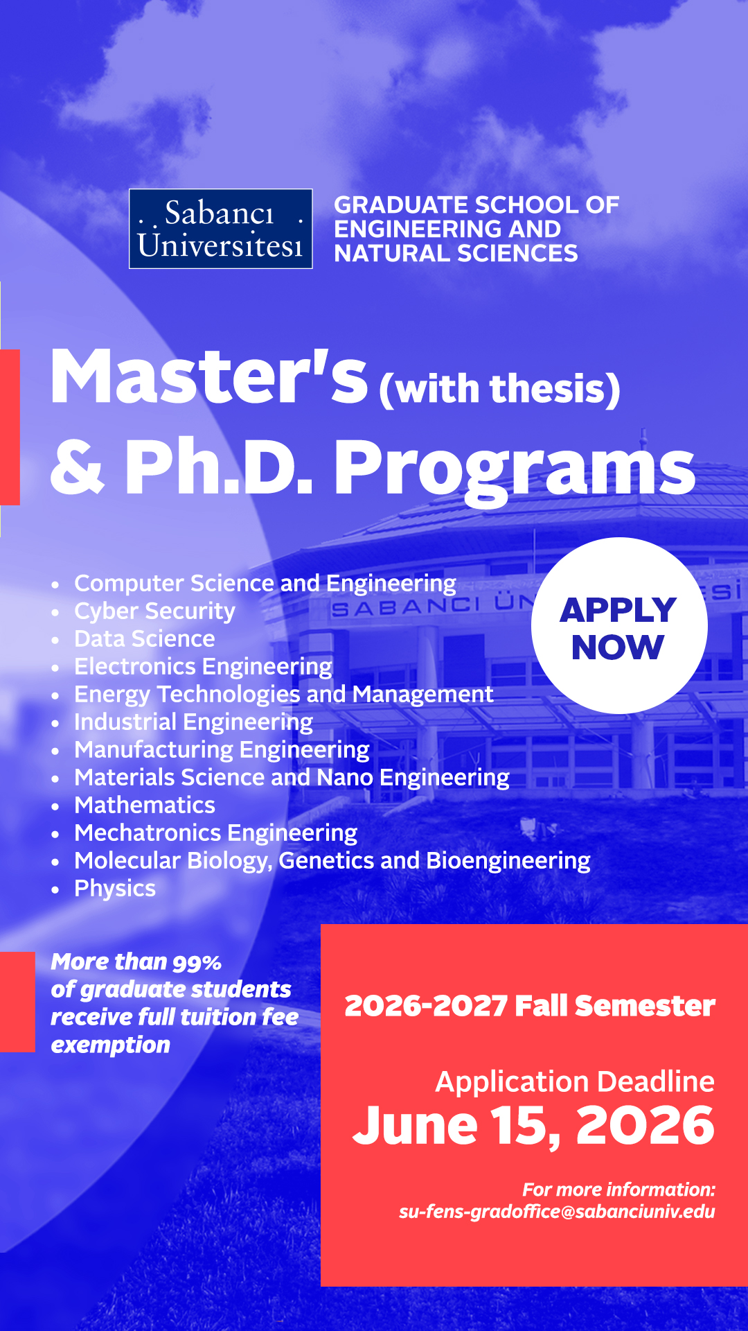 Sabanci University Facebook ad from Apr 22, 2026
