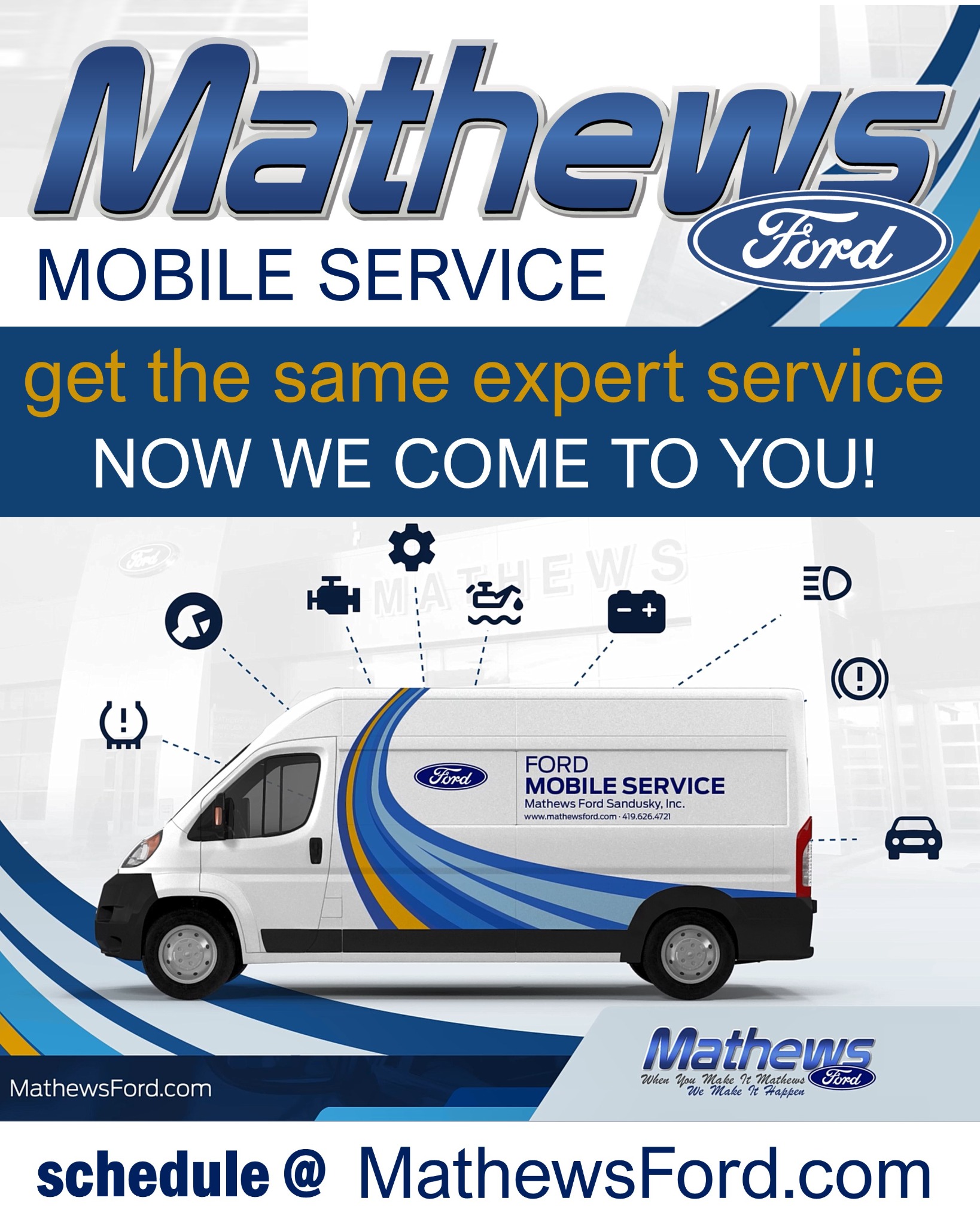 Mathews Ford Sandusky Inc Facebook ad: We Come To You
