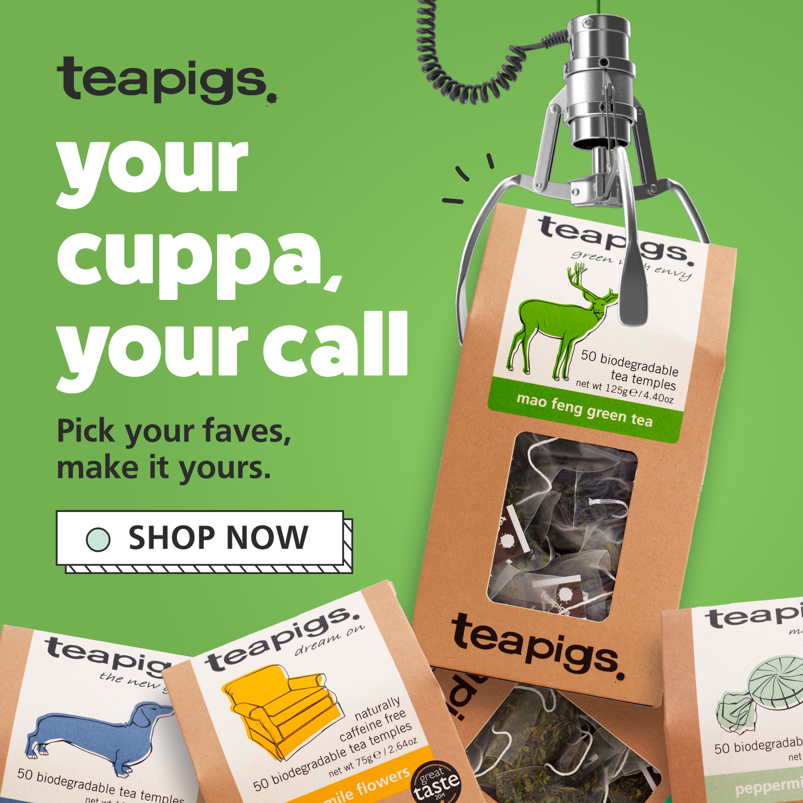 teapigs Facebook ad: Teapigs Pick n' Mix Bundles 15% Off