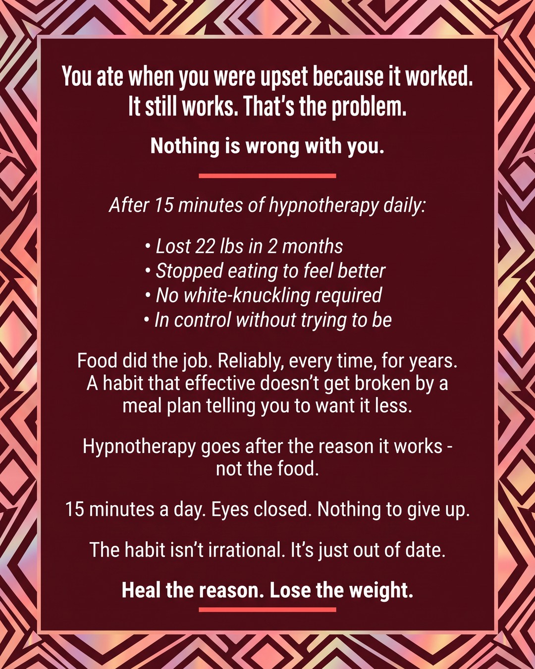 Hypnotherapist - Dr. Mary Patnaude Facebook ad