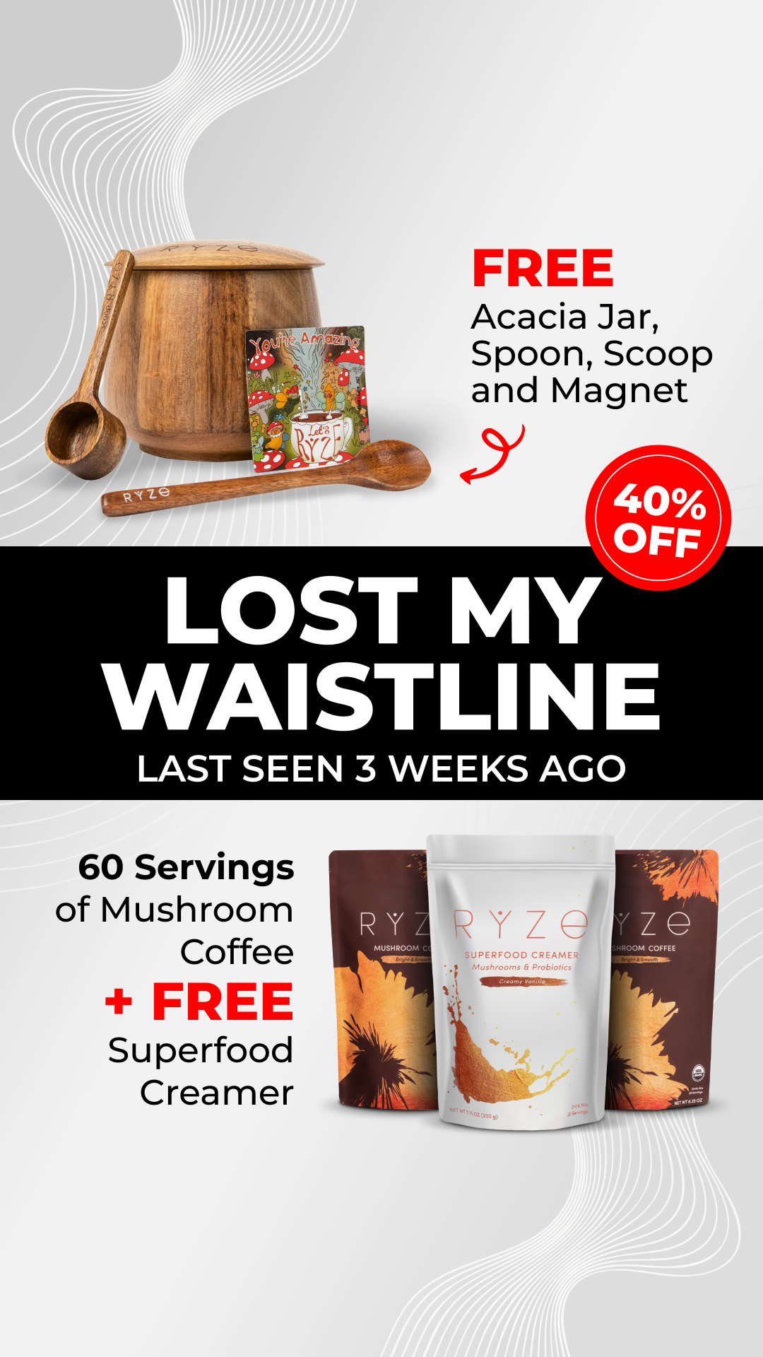 RYZE Superfoods Facebook ad