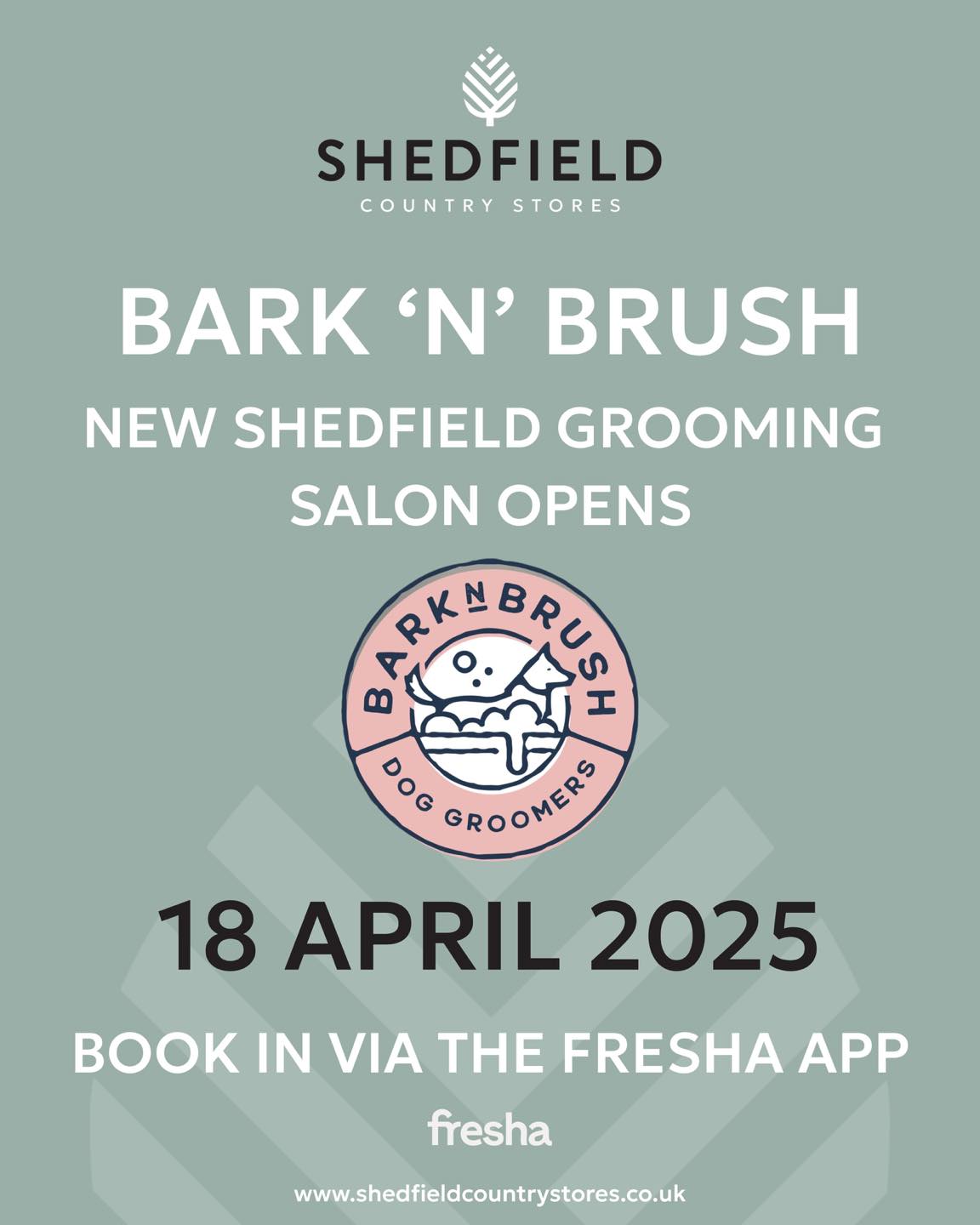 Shedfield Country Stores Facebook ad: Exciting news, Bark 'n' Brush Groomers is now open in…