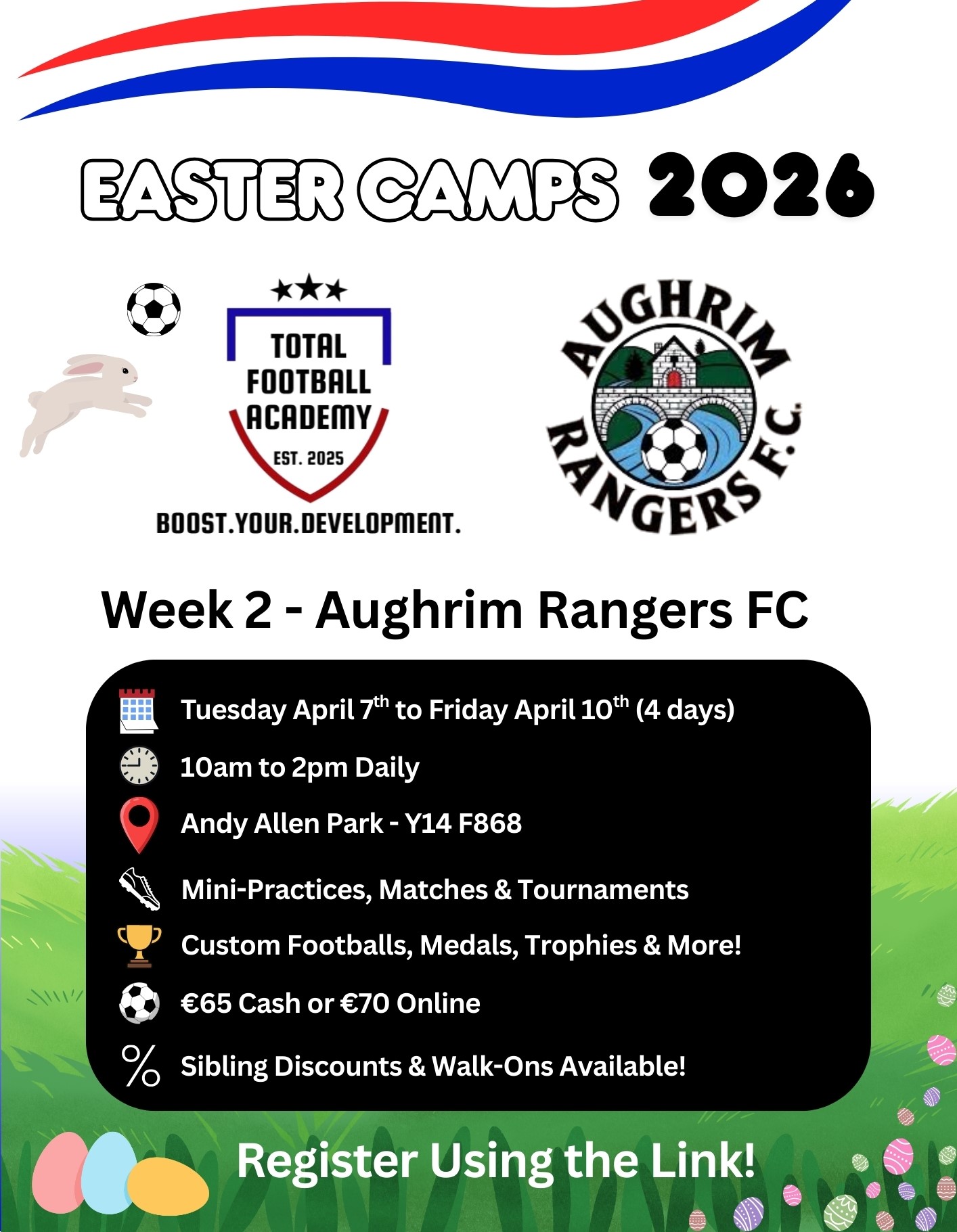 Total Football Academy Facebook ad: Easter Football Camps!