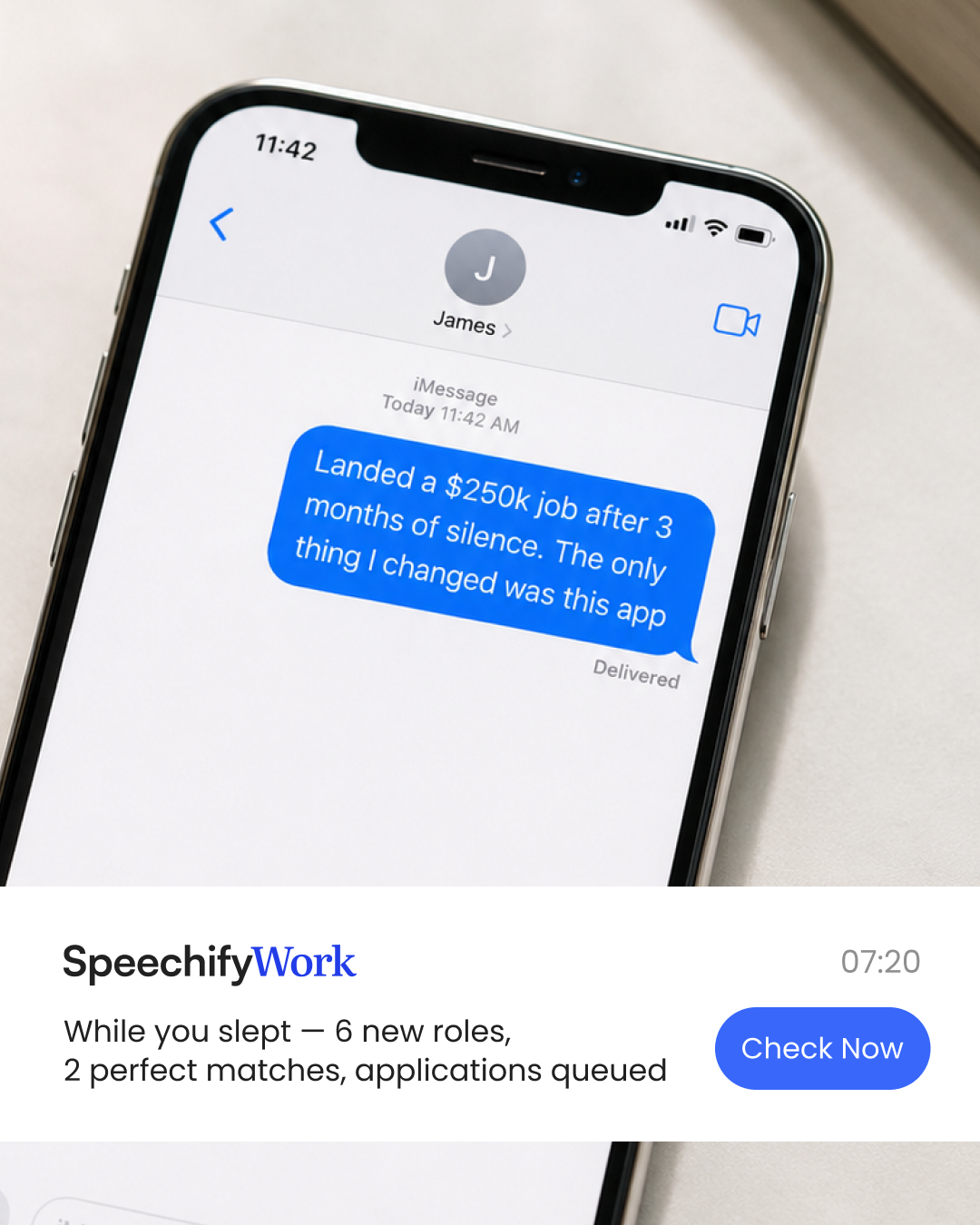 Speechify Facebook ad