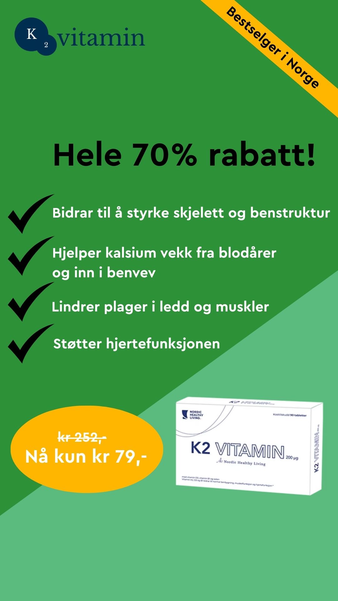 K2 vitamin Norge Facebook ad