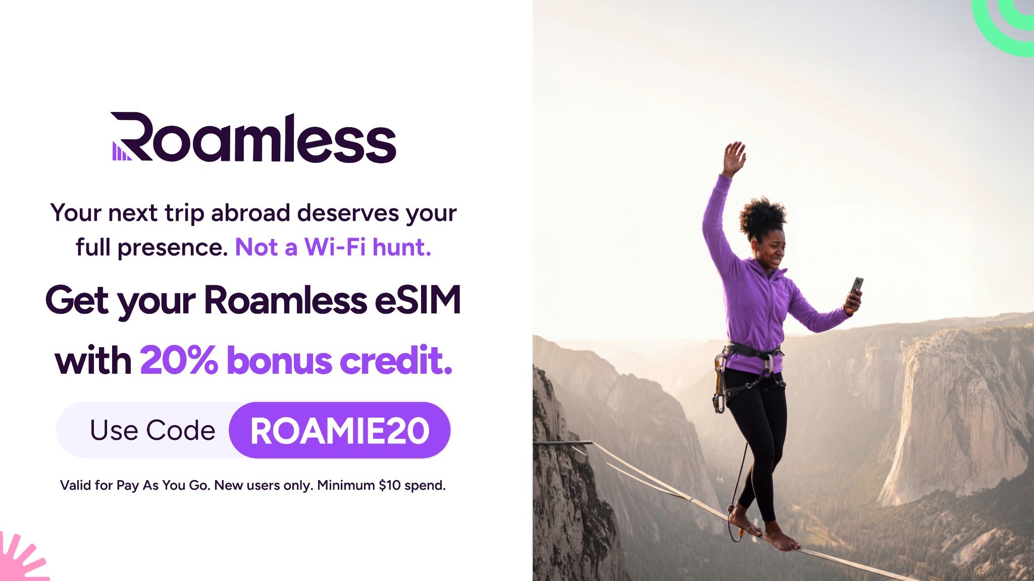 Roamless Facebook ad