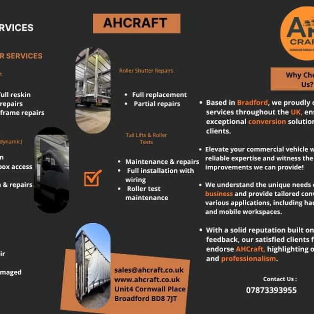 AHCraft Facebook ad: Start Your Van Journey with Confidence, Contact AHCraft…