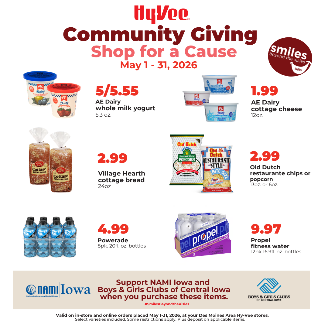 Hy-Vee Facebook ad: Shop for a Cause