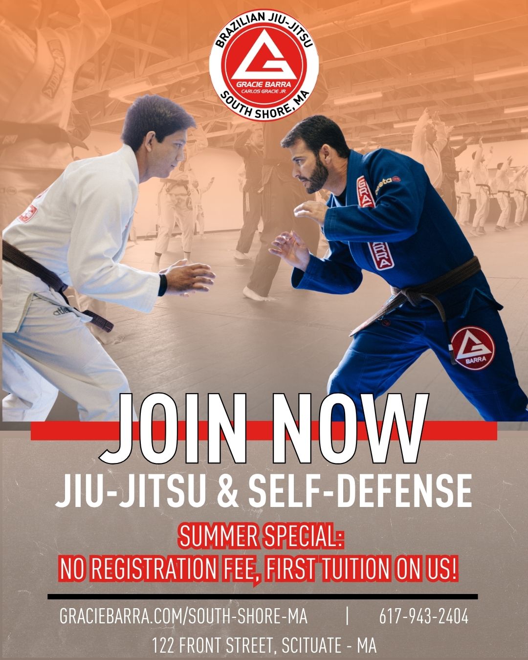 Gracie Barra South Shore Facebook ad: Premium Gracie Barra Academy.