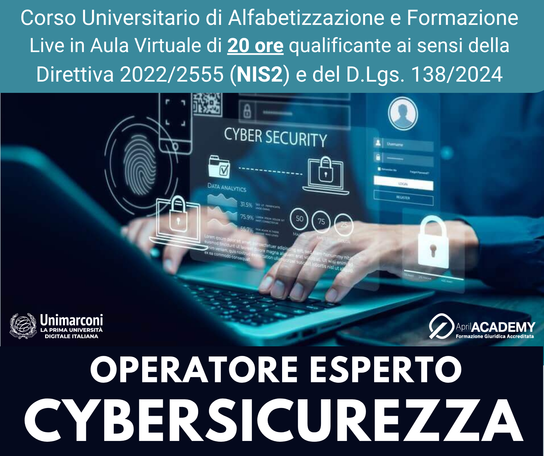 April Academy Facebook ad: Cybersicurezza