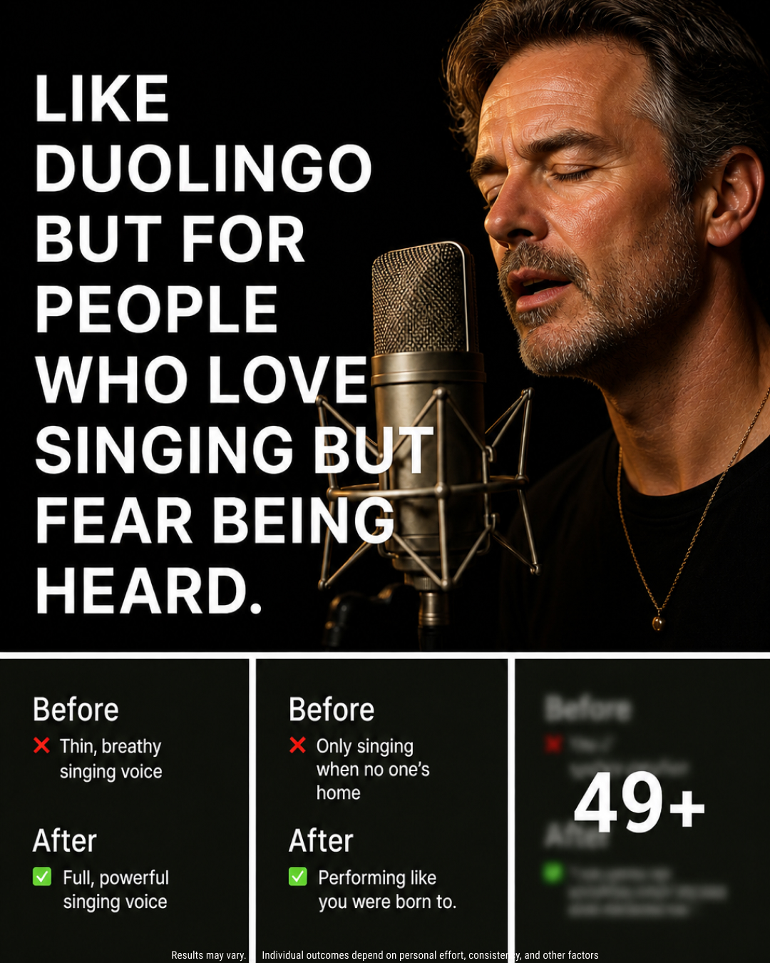 Hobby Skills Facebook ad: Sing Like You Mean It, Just 5 Min a Day!