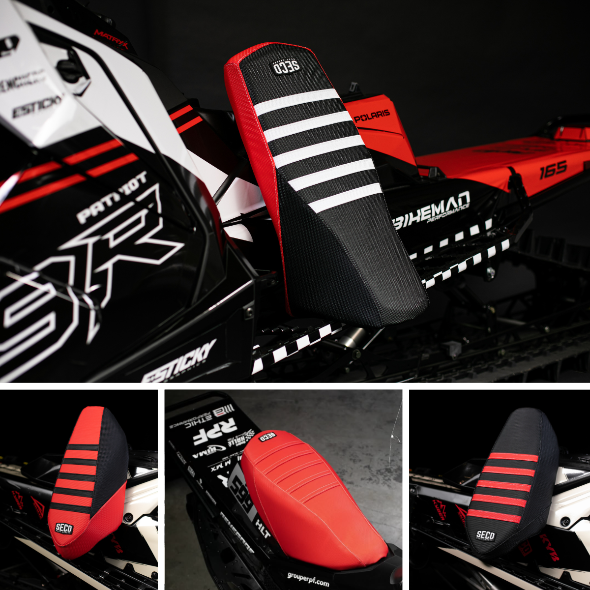 Seco seat cover Facebook ad: Custom Snowmobile Seat Covers