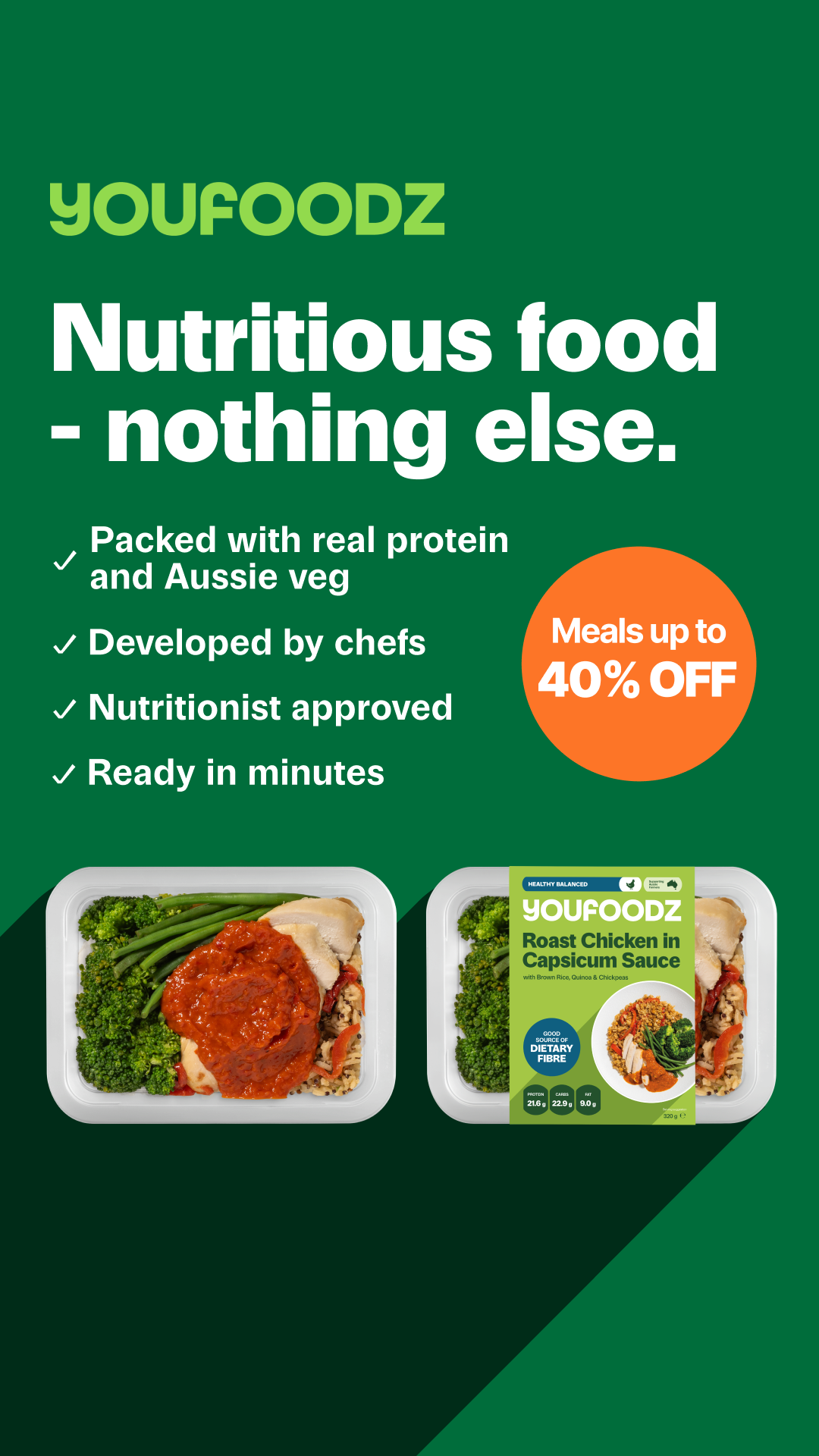 Youfoodz Facebook ad from Jul 7, 2026