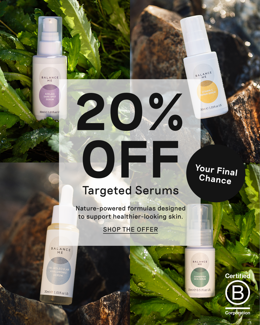 Balance Me Skincare Facebook ad