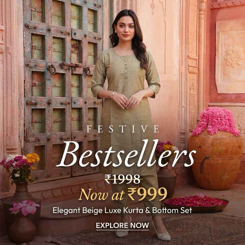 Sakta.com Facebook ad: Elegant Co-ord Set in Linen Cotton
