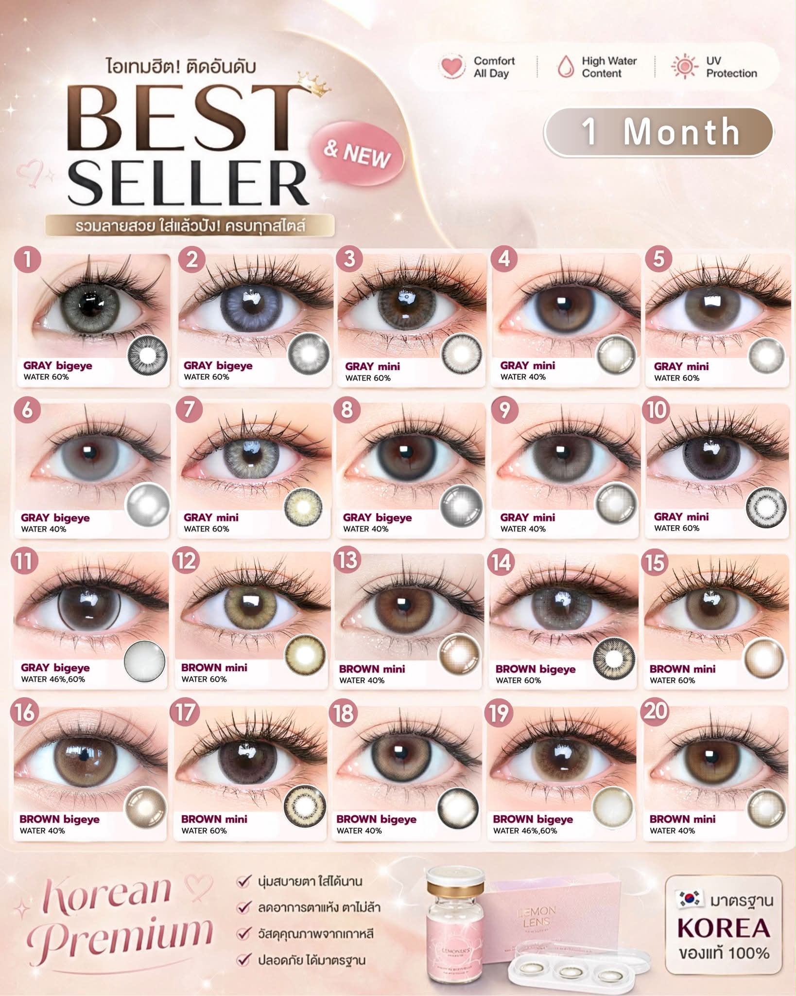 Lemon Lens: คอนแทคเลนส์ Facebook ad: Best seller เดือนนี้ลายไหนขายดีสุด?