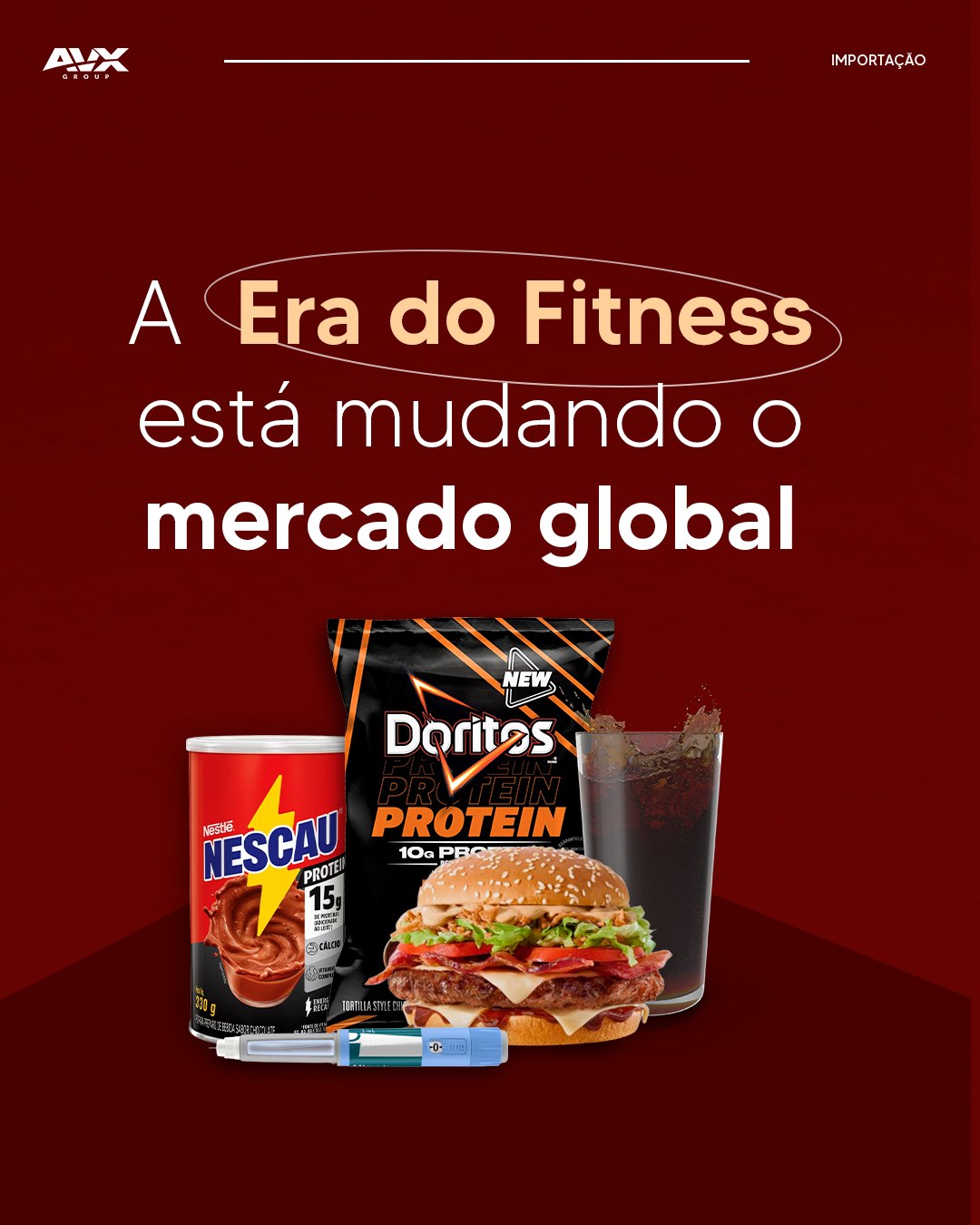 AVX Comércio Exterior Facebook ad: A indústria alimentícia não está ficando fitness.