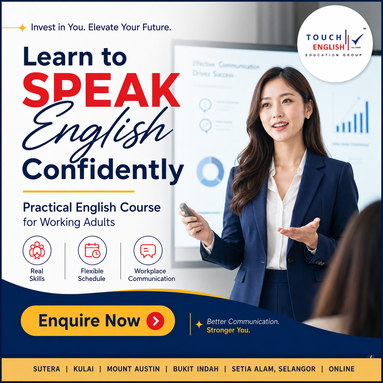 TOUCH English Centre Facebook ad: Start Speaking English Confidently