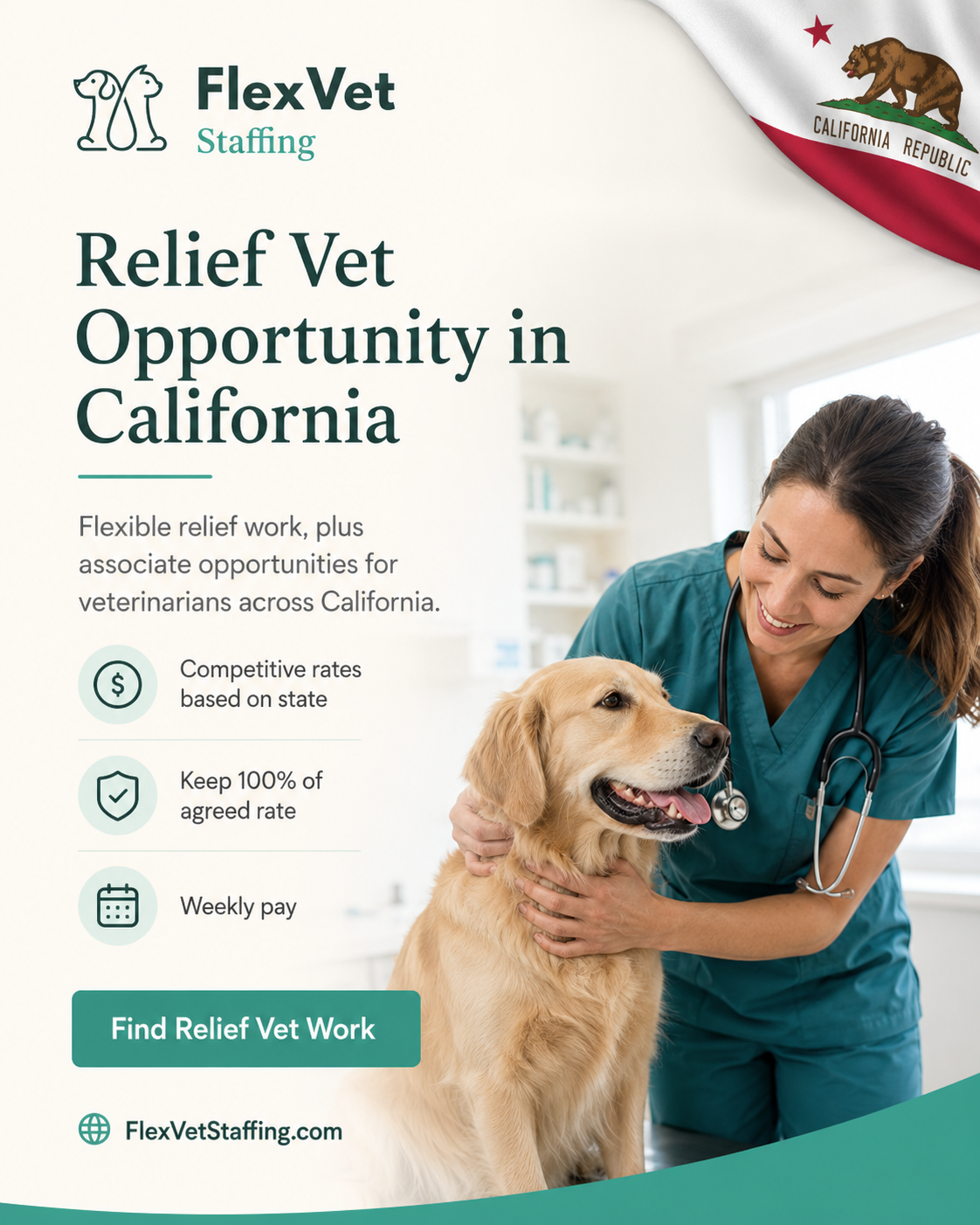 Flex Vet Staffing Facebook ad