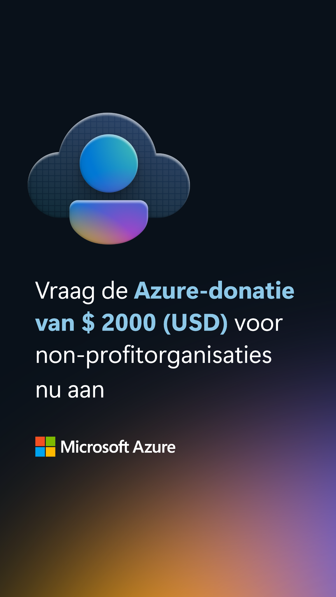 Microsoft for Nonprofits Facebook ad from Apr 1, 2026