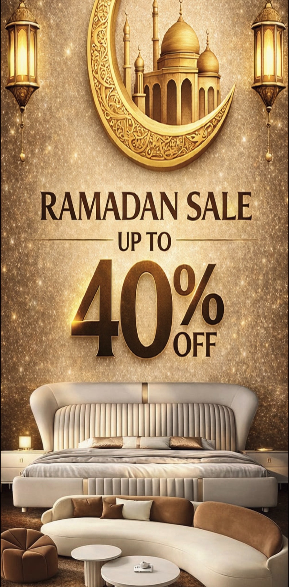 Homelo Furniture Facebook ad: Ramzan Discount Live now! Enjoy up to 40% discount till eid!