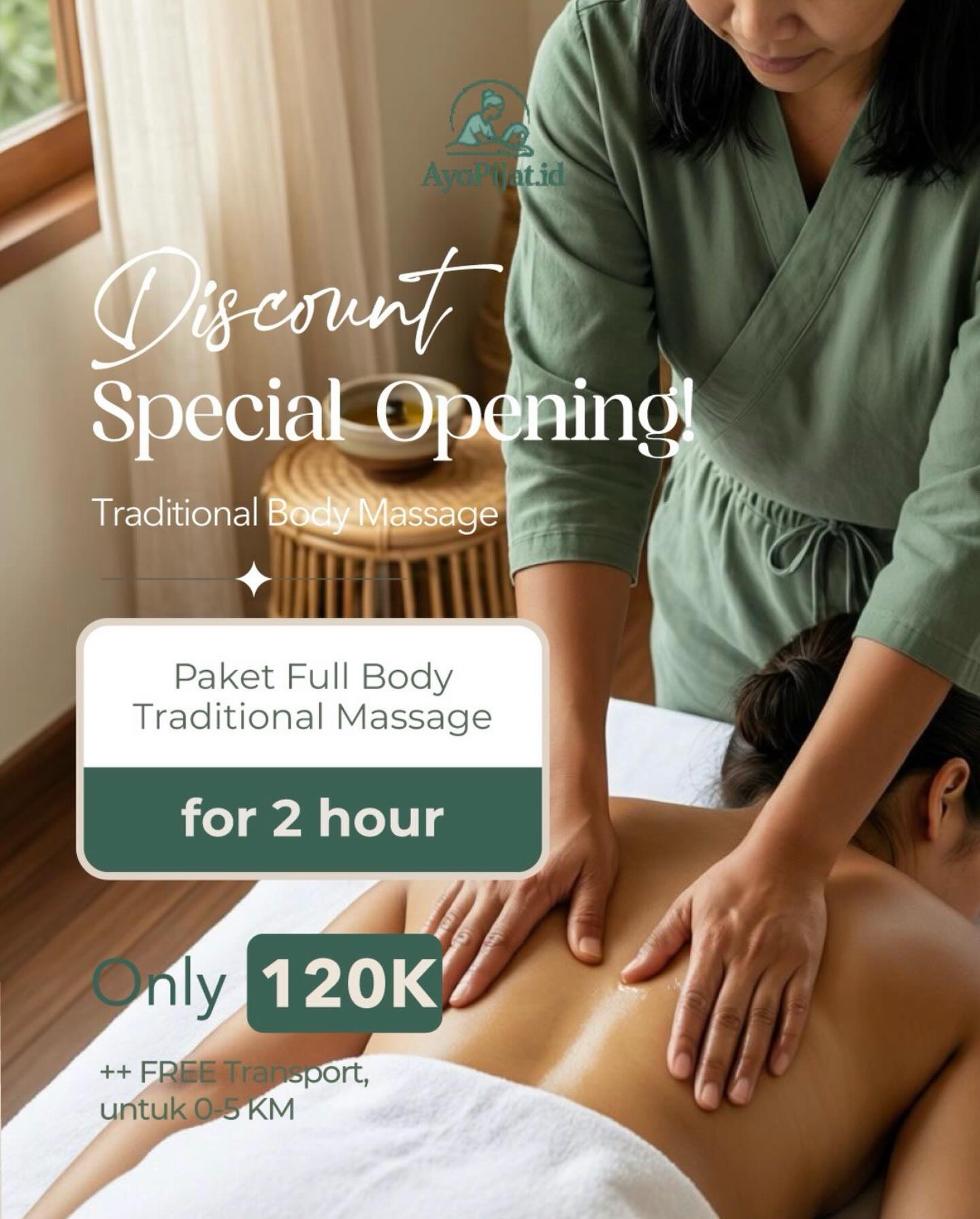 ayopijat.id Facebook ad: PROMO PIJAT FULL BODY 120ribu UNTUK 2 JAM…